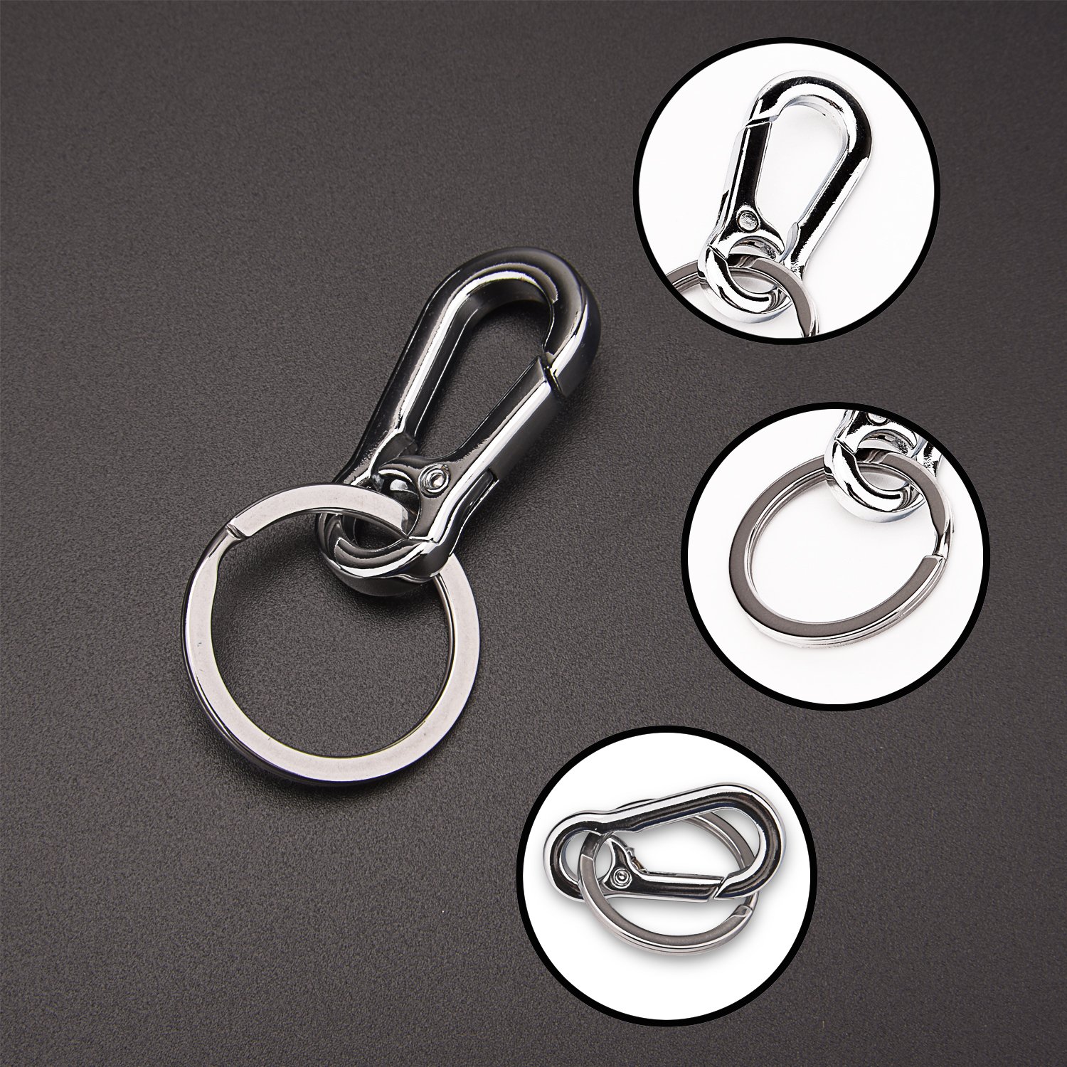 Durable Metal Keychain Organizer with Hook - 2 Pack for Keys, Lanyards & Everyday Carry Essentials | Perfect for Home, Office, Travel & Gifts