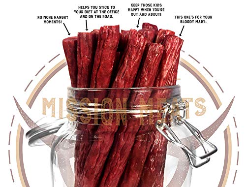 Keto Sugar-Free Grass-Fed Beef Snack Sticks - Non-GMO, Gluten Free, MSG Free, Nitrate Nitrite Free, Paleo Friendly - Healthy Natural Meat Sticks for Low-Carb Diet, On-the-Go Snacking & Outdoor Activities