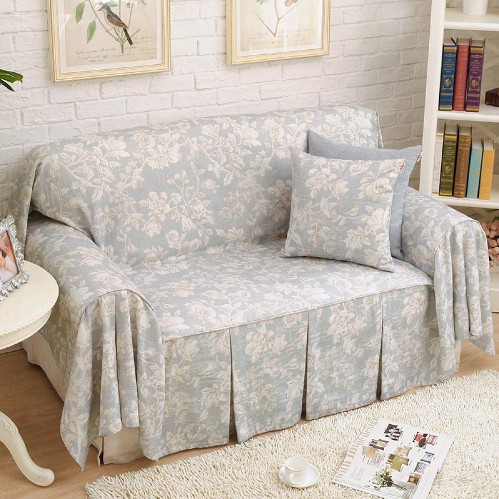 1/2/3/4 Seater Stretchable Cotton Sofa Cover Slipcover - Universal Fit 180x350cm (71x138in) - Soft Couch Protector for Living Room, Bedroom & Office Furniture Protection