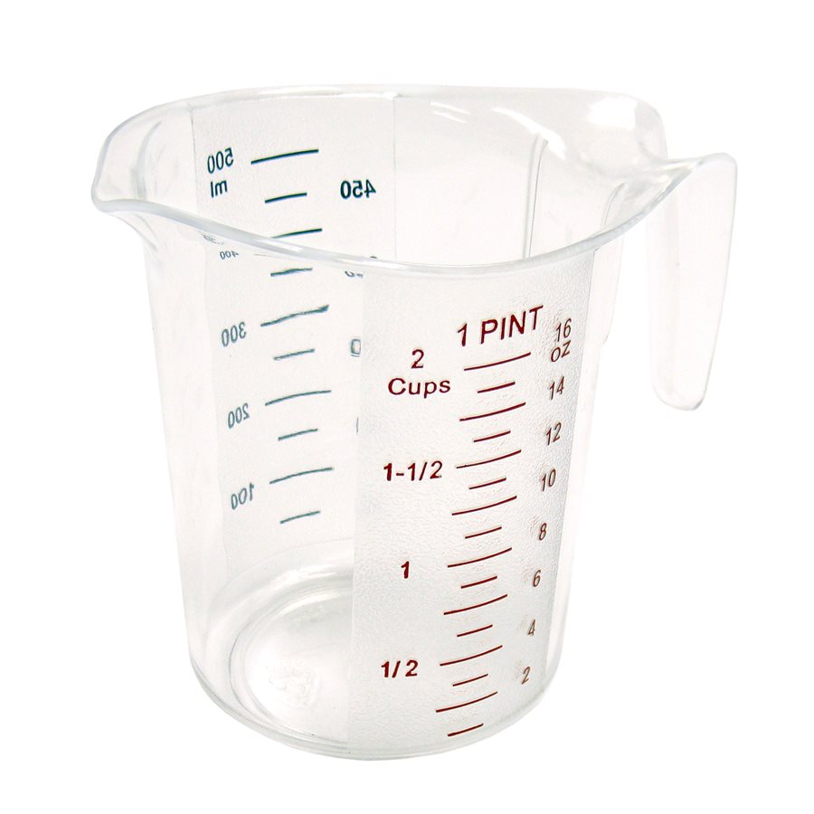 Winco 1 Pint (16 oz) Plastic Measuring Cup with PMCP 50 Handle - Perfect for Baking, Cooking, and Liquid Measurements in Professional & Home Kitchens