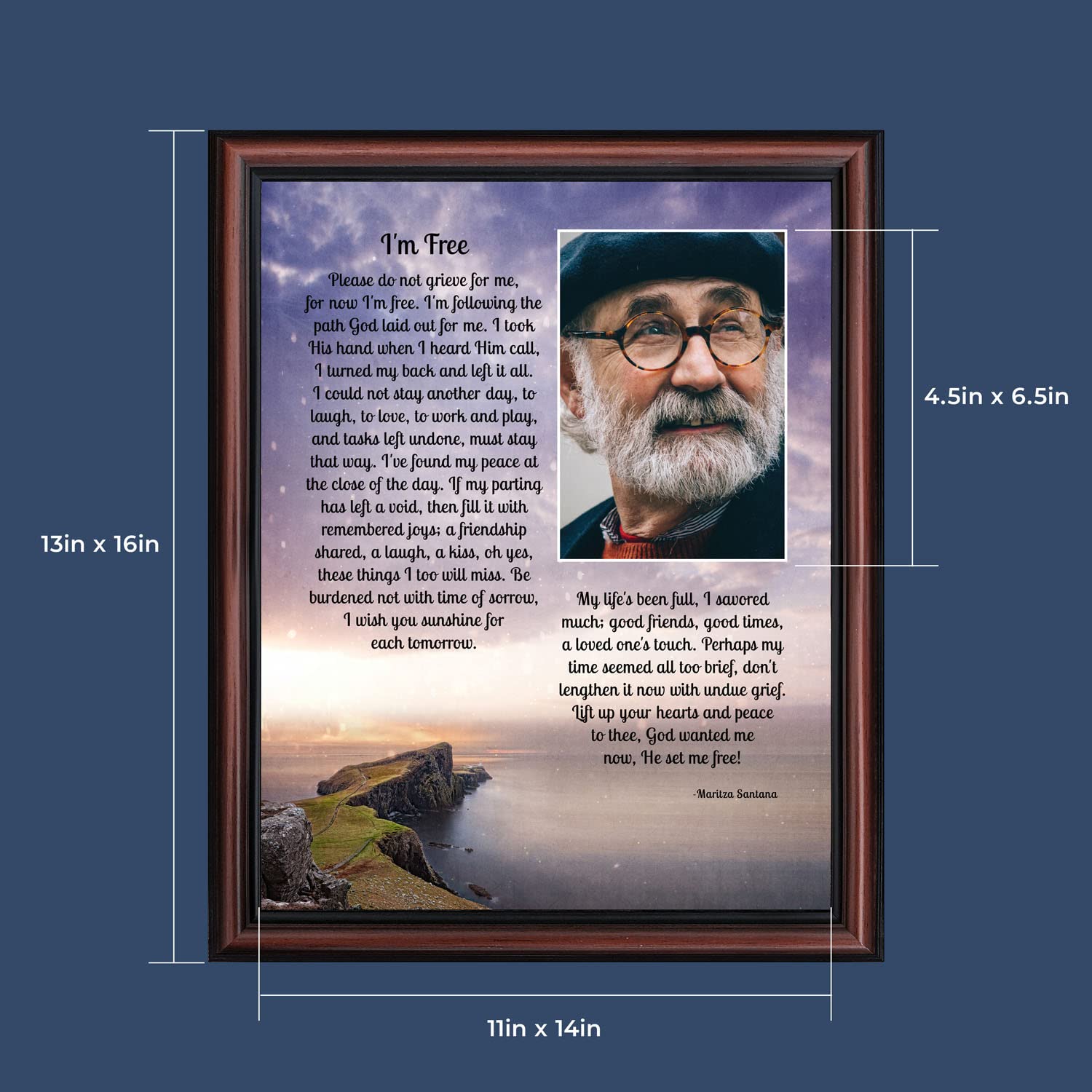 Memorial Picture Frame for Mom - Sympathy Bereavement Gift - Home Décor