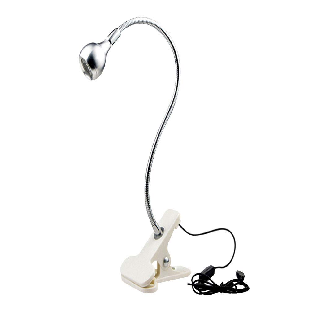 Flexible LED Clip-On Reading Light with USB Power - Adjustable Desk Lamp for Study, Bed, Table, Nursery & Christmas Decor (Silver, One Size) - Perfect for Night Reading, Feeding & Room Ambiance