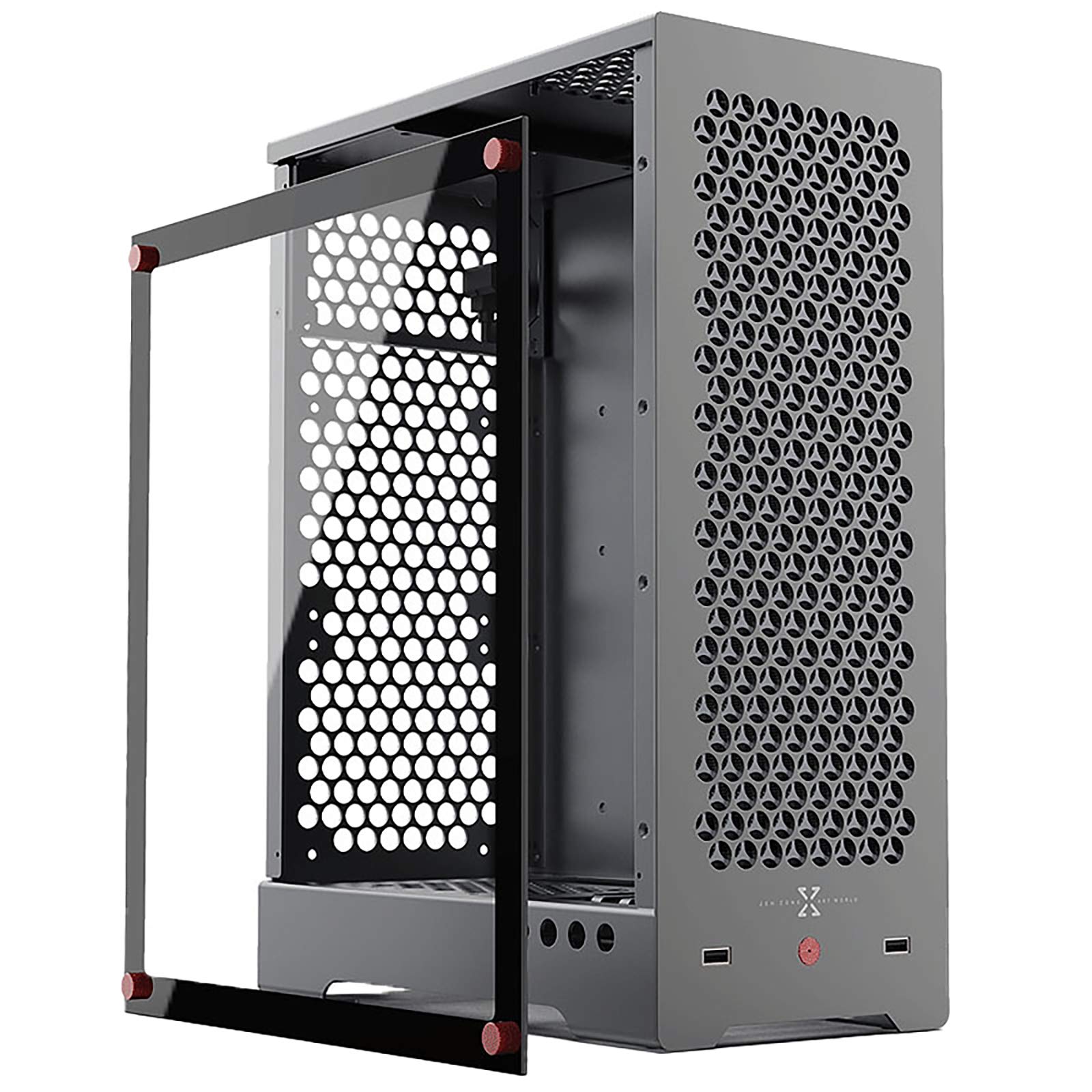 E & M ELECTRIC & MAGIC C1 Transparent Aluminum Alloy Water-Cooled 240mm PC Case - Tempered Glass Side Panel, Minimalist Design, Dark Gray Gaming Desktop Computer Chassis for High-Performance Builds & RGB Showcase