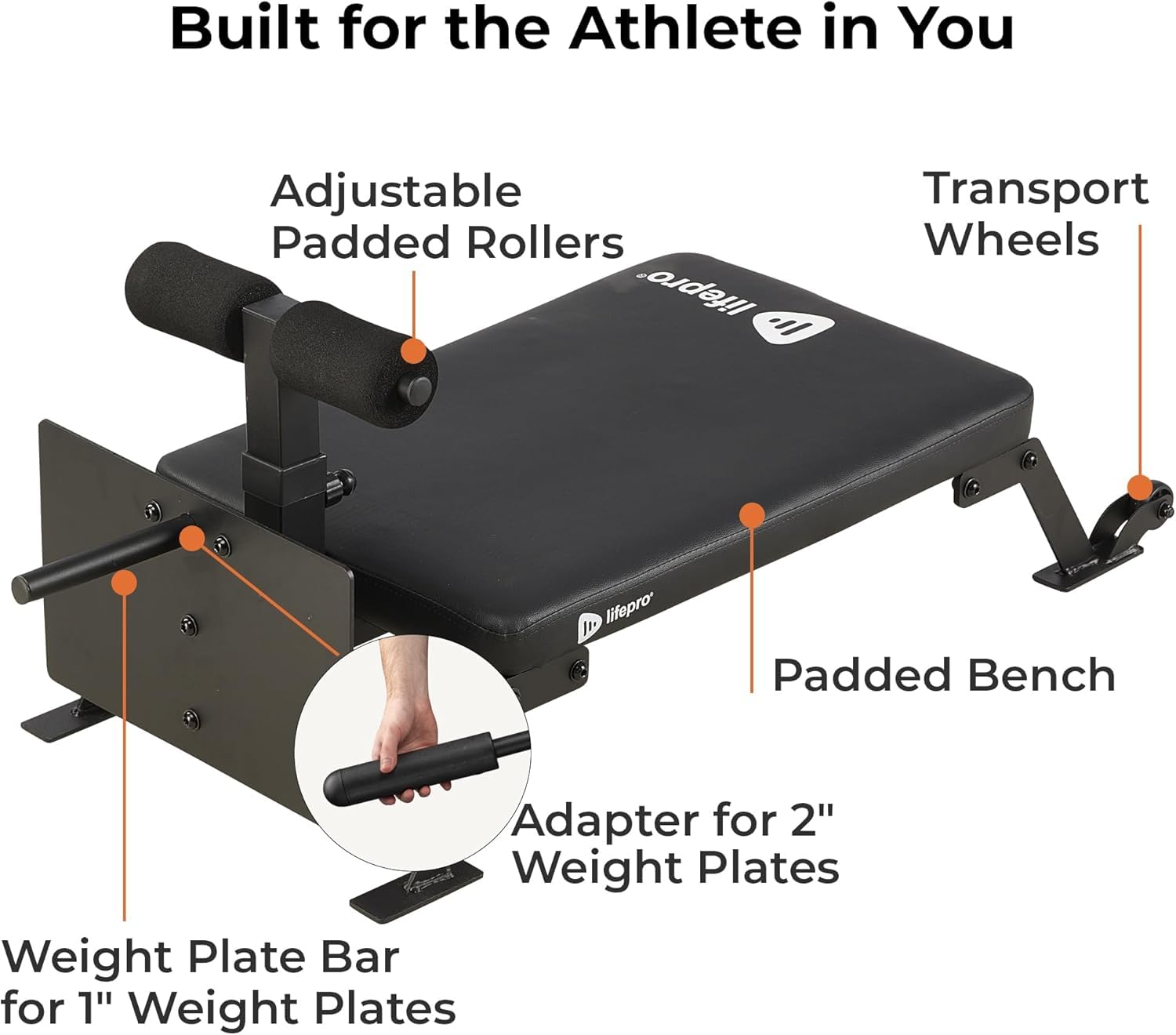 Lifepro Nordic Curl Machine - Adjustable Home Gym Equipment for Hamstring & Glute Workouts - Compact Leg Strength Trainer with Wheels for Easy Storage - Perfect for Home Fitness, Strength Training & Flexibility Exercises