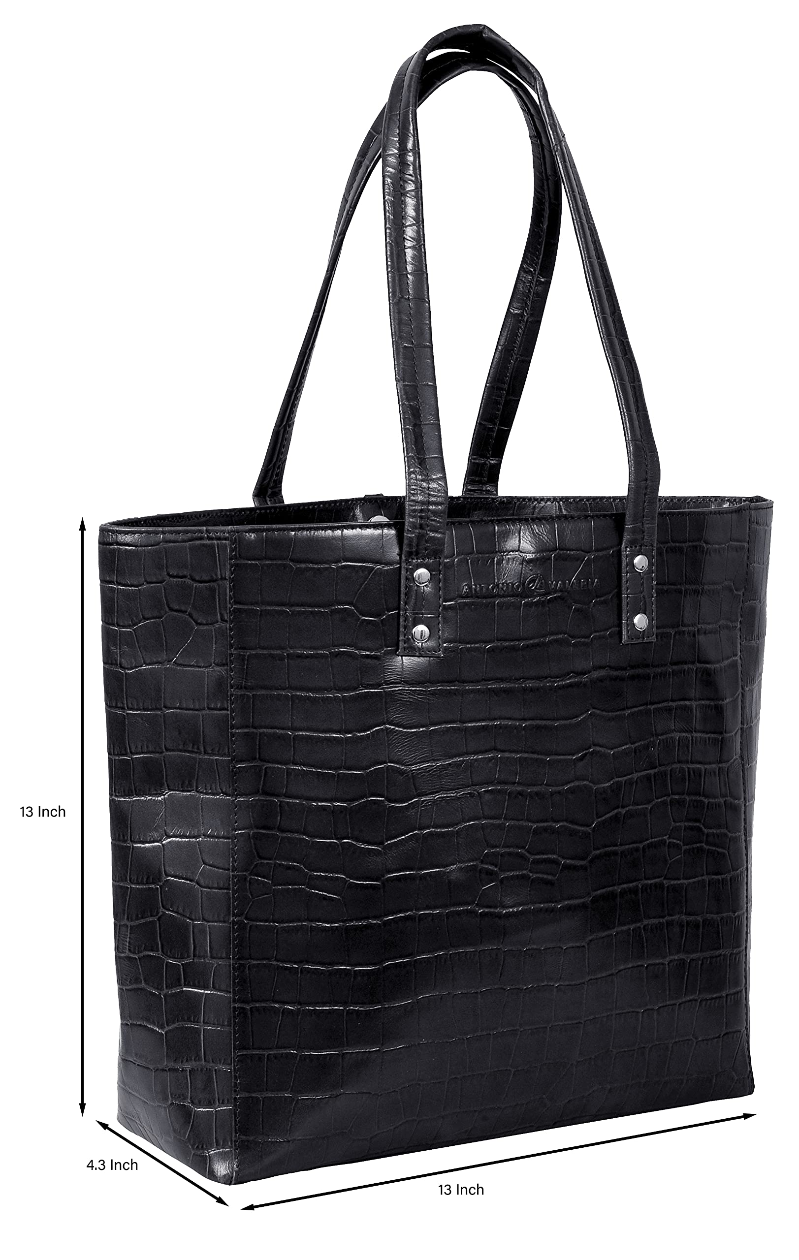 ANTONIO VALERIA Alexis Genuine Leather Tote Bag for Women - Stylish Top Handle Shoulder Purse for Work, Travel & Everyday Use