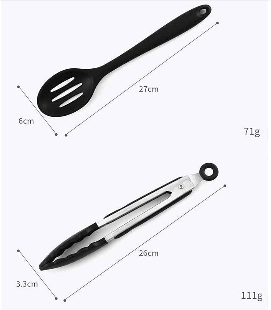 Premium 15-Piece Silicone Kitchen Utensil Set - Nonstick Cooking Tools with Heat-Resistant Spatula, Spoon & Turner - Safe for Nonstick Cookware - Ideal for Baking, Frying & Everyday Cooking (Black)