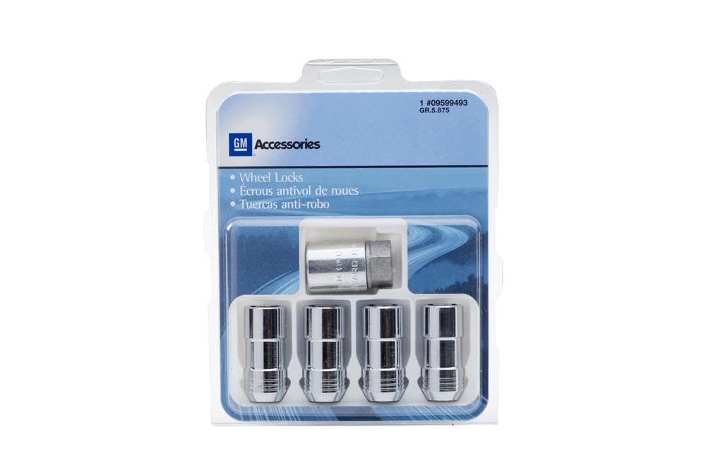 Chrome Wheel Lock Kit - 4-Piece Set for Car, Truck & SUV - Anti-Theft Lug Nut Locks with Key - Secure Your Wheels for Parking, Travel & Storage
