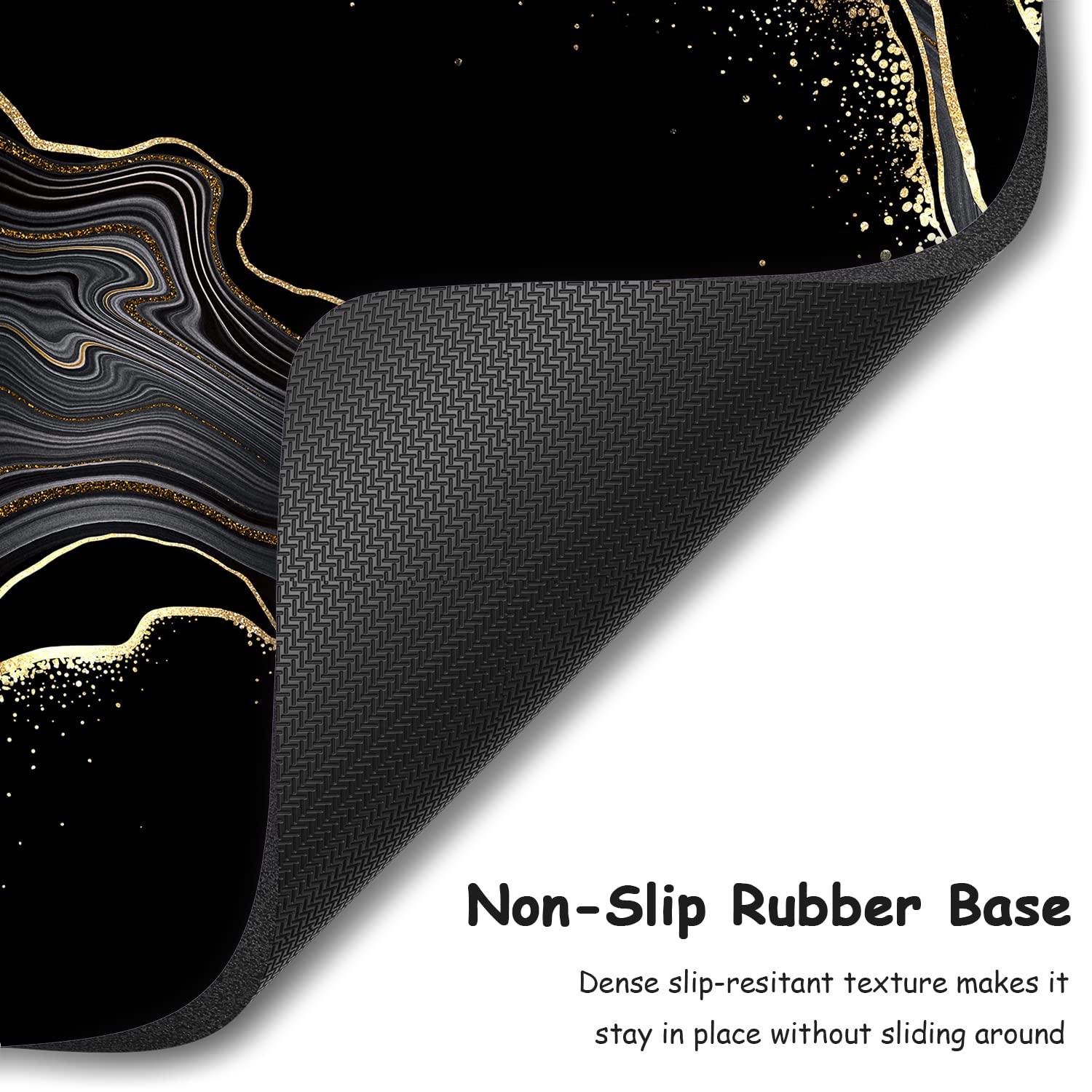 Non-Slip 6x8 Inch Small Mouse Pad - Waterproof Mini Mouse Mat with Rubber Base for Wireless Mouse, Laptop & Keyboard | Cute Black Marble Design for Women & Men | Perfect for Home Office, Gaming & Travel Use