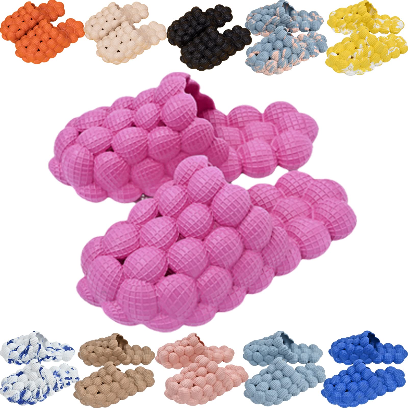 **Unisex Lychee Bubble Slides - Massage Cloud Pillow Cushioned Sandals for Men & Women | Non-Slip Spa & Beach Shower Shoes | Perfect for Poolside, Relaxation & Home Comfort**