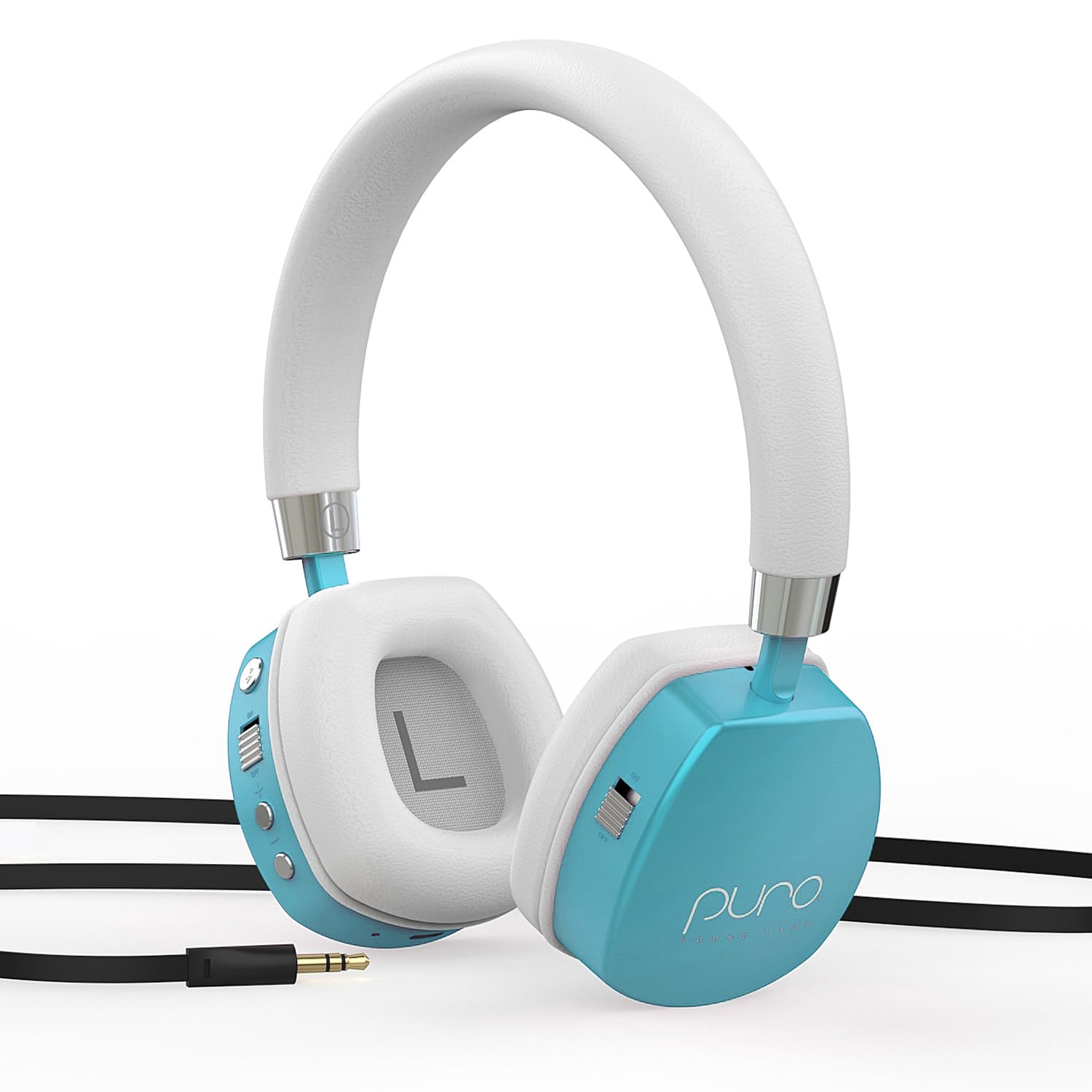 Puro Sound Labs PuroQuiet Plus Kids Bluetooth Headphones with Active Noise Cancelling - Volume Limited Safe Listening, Built-in Mic & Studio Sound - Lightweight On-Ear Design for School, Travel & Learning (Teal)