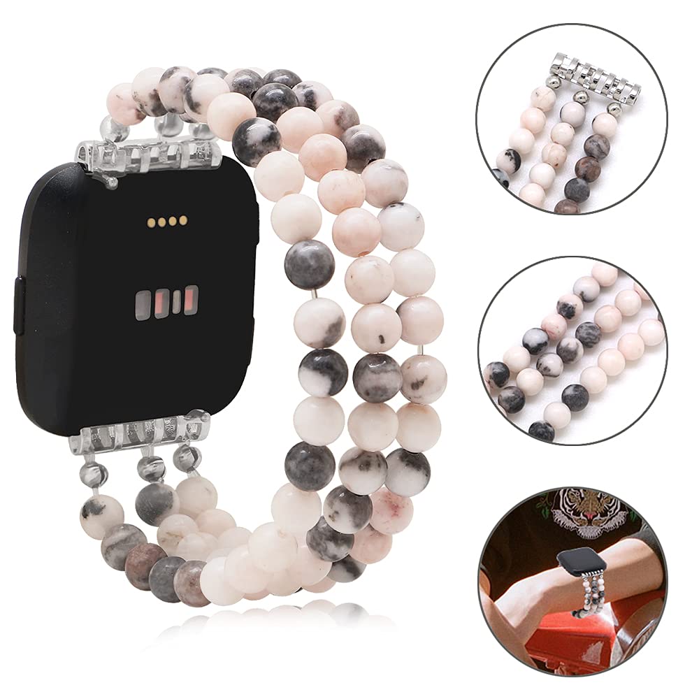 C&L Accessories Fashion Wristband Compatible with Fitbit Versa 2/Versa/Versa Lite - Soft Silicone Replacement Band for Women & Men - Perfect for Workouts, Running & Daily Wear