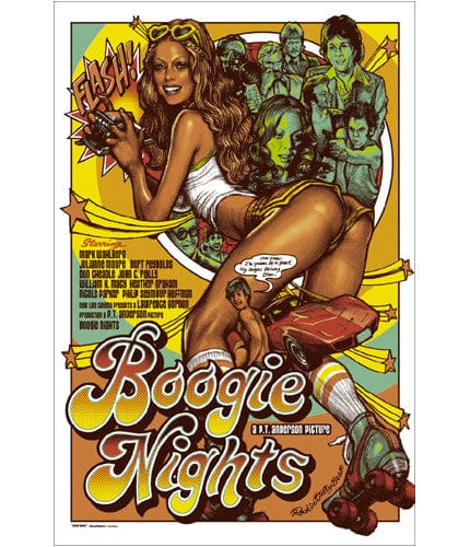 Boogie Nights Rockin Jelly Bean Vintage Movie Poster - 70s Disco Wall Art Decor for Bedroom, Living Room & Man Cave