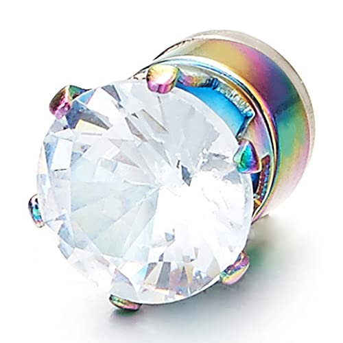Magnetic Cubic Zirconia Stud Earrings for Men & Women - Stainless Steel Clip-On Non-Piercing Fake Earrings - Perfect for Parties, Weddings & Everyday Wear