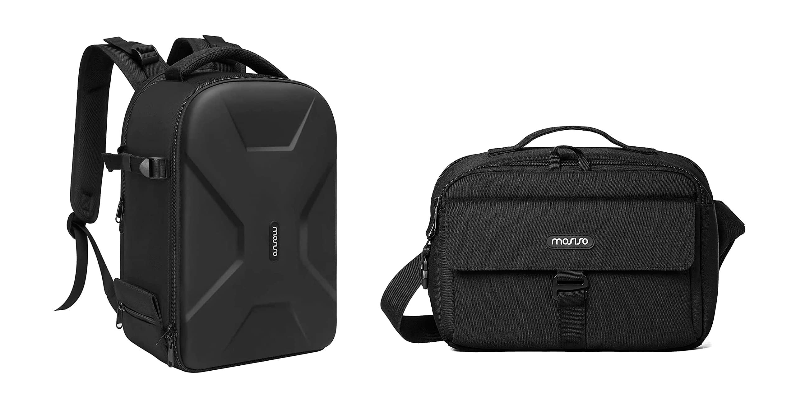 MOSISO Waterproof DSLR Camera Backpack - Hardshell Protective Case for Canon, Nikon, Sony Mirrorless/SLR Cameras with Removable Insert | Travel Photography Bag, Crossbody Shoulder Messenger Bag for Outdoor Shooting & Daily Use