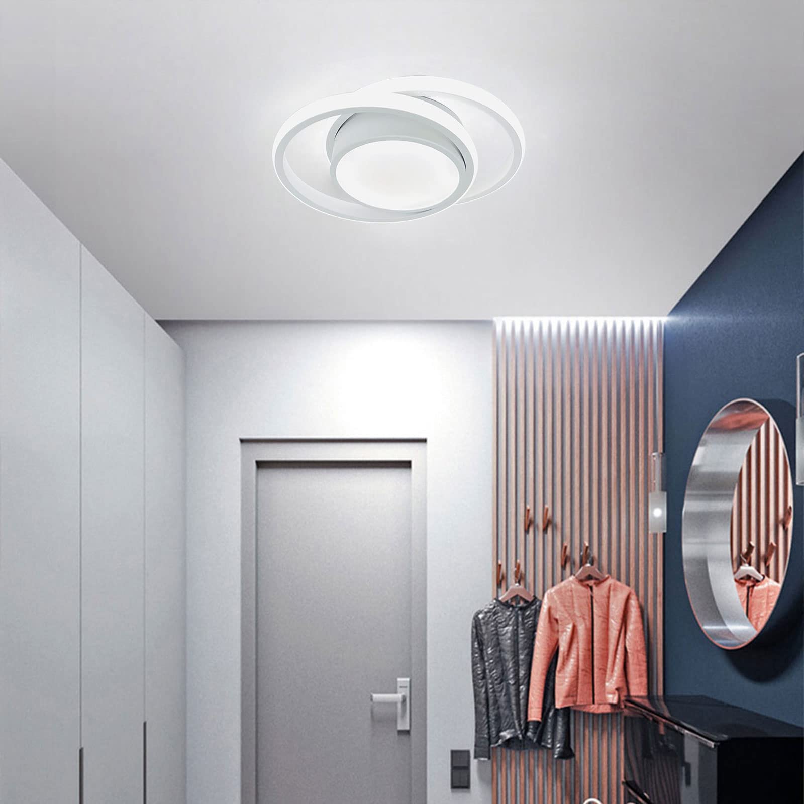 Modern LED Ceiling Light Fixture - 32W Round Close-to-Ceiling Lamp, 6000K Cool White for Bedroom, Hallway, Aisle & Corridor Lighting | Energy-Efficient Home & Office Interior Design Solution