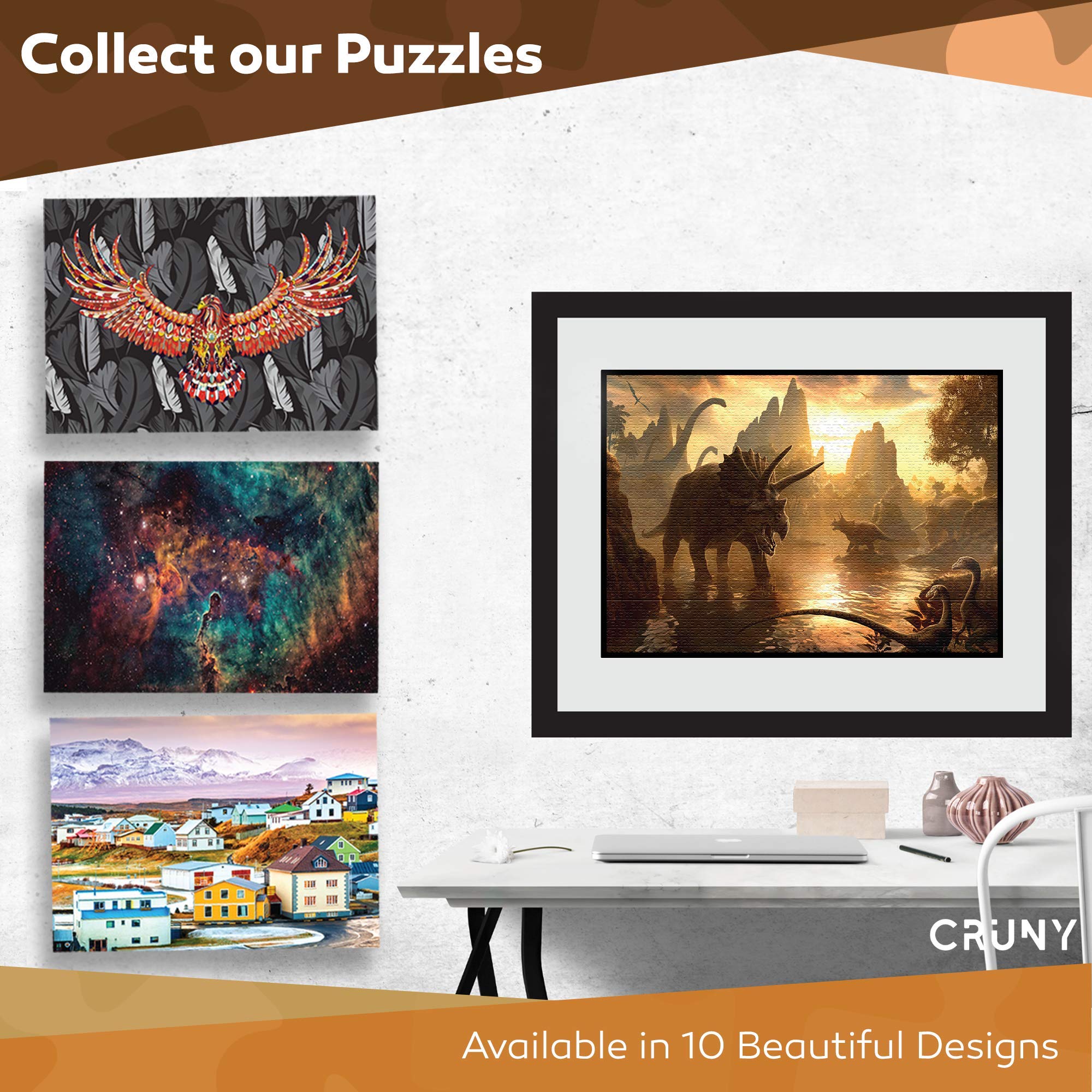 1000 Piece Jigsaw Puzzle for Adults - Dinosaur Theme, Premium Quality Puzzle Mat & Board Compatible - Relaxing & Challenging 1000-Piece Puzzles for Stress Relief, Family Game Night, and Home Decor