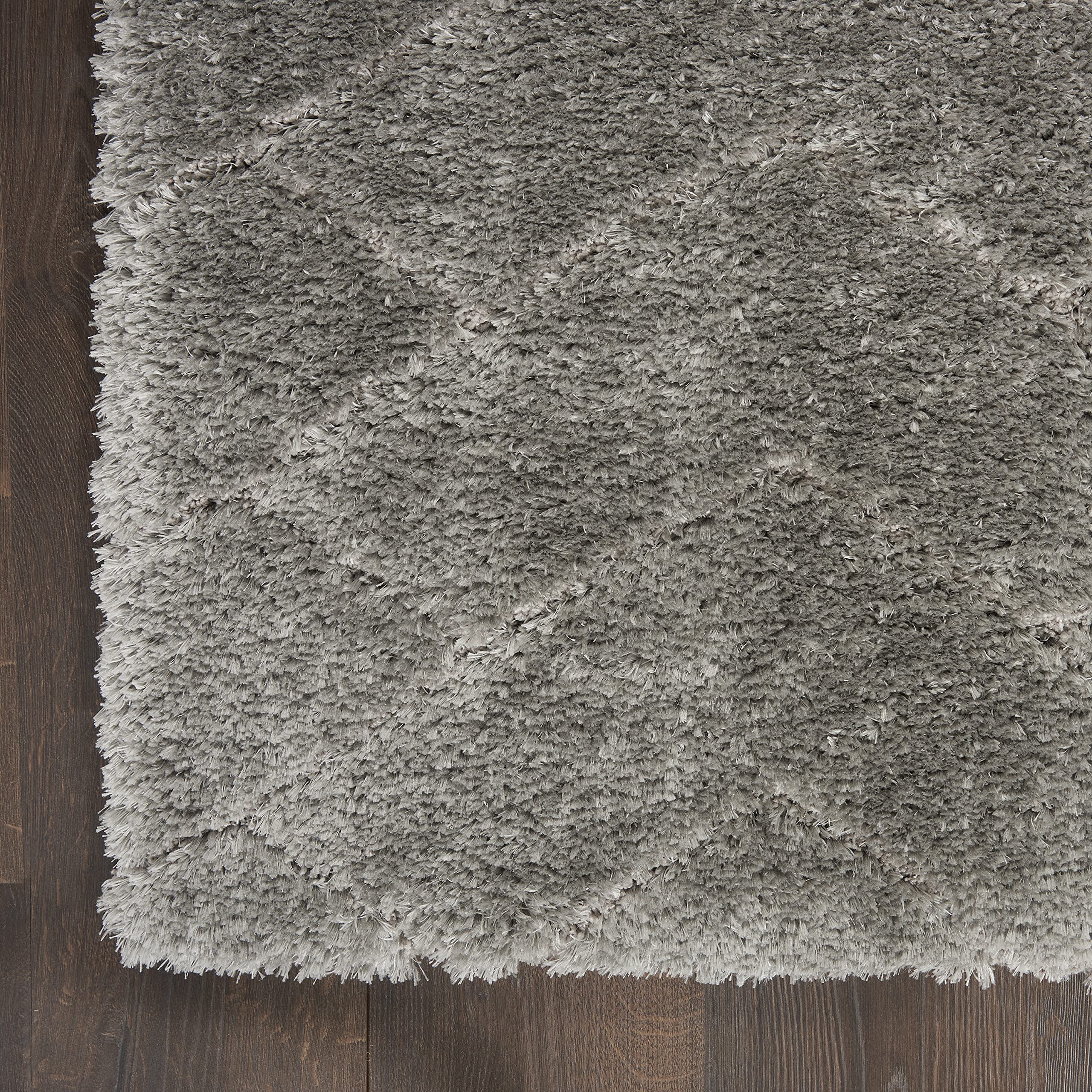 Nourison Luxurious Shag Abstract Grey 7'10