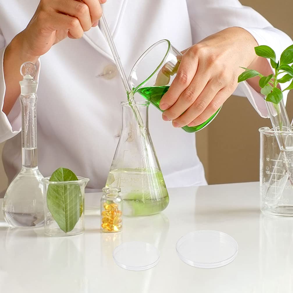 5pcs High Borosilicate Glass Petri Dishes with Lids - 90mm Diameter for Cell Culture, Microbiology, School Science Projects & Lab Experiments - Ideal for Bacteria Growth, Plant Tissue Studies & Classroom STEM Activities