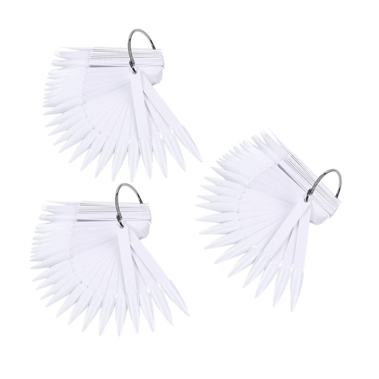 FOMIYES 3 Sets Nail Display Stand - Nail Sticks & Color Display Tips - Pointed Tip Nail Display Cards - False Nails Sample Holder - White Hoop for Salon & Nail Art Business (Perfect for Nail Technicians, Manicure Displays & Nail Polish Organization)
