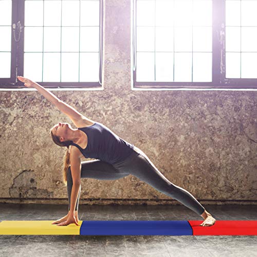 Foldable PU Leather Tumbling Mat for Gymnastics, Yoga & Pilates - Thick Exercise Mat with Carrying Handles for Home Workout, Outdoor Training & Gym Use