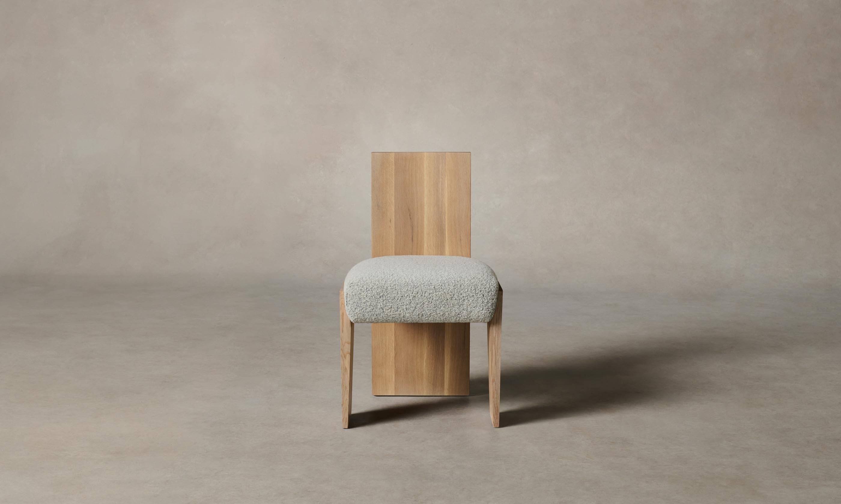 Garrett Dining Chair - Modern Wool Bouclé Upholstered Seat - Perfect for Kitchen, Dining Room & Home Office