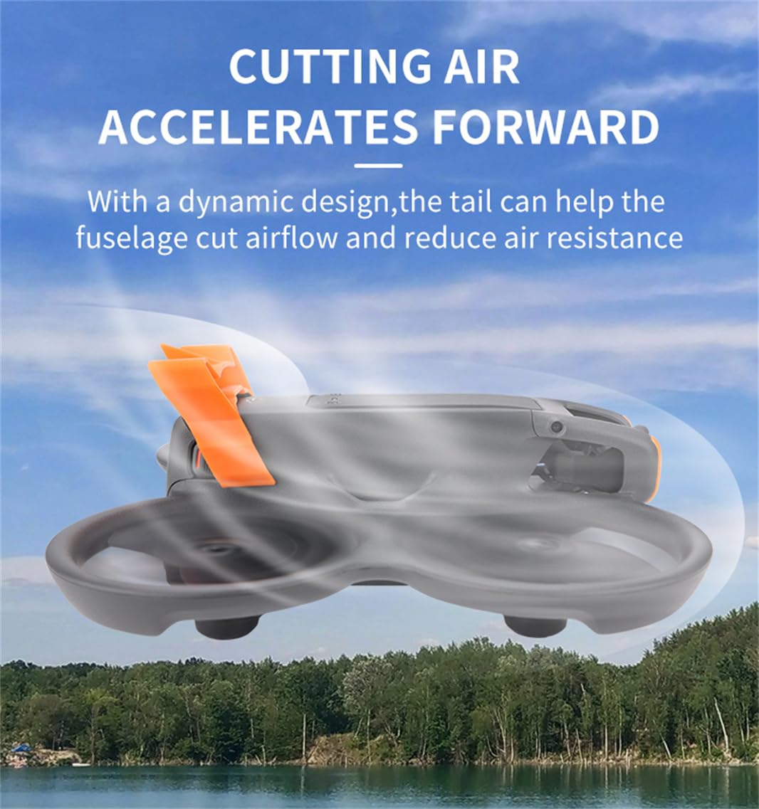 DJI AVATA 2 Rear Airflow Drag Reduction Kit - Orange Drone Accessories for Stable Flight & Improved Performance | Perfect for Daily Flying, Racing, and Aerial Photography