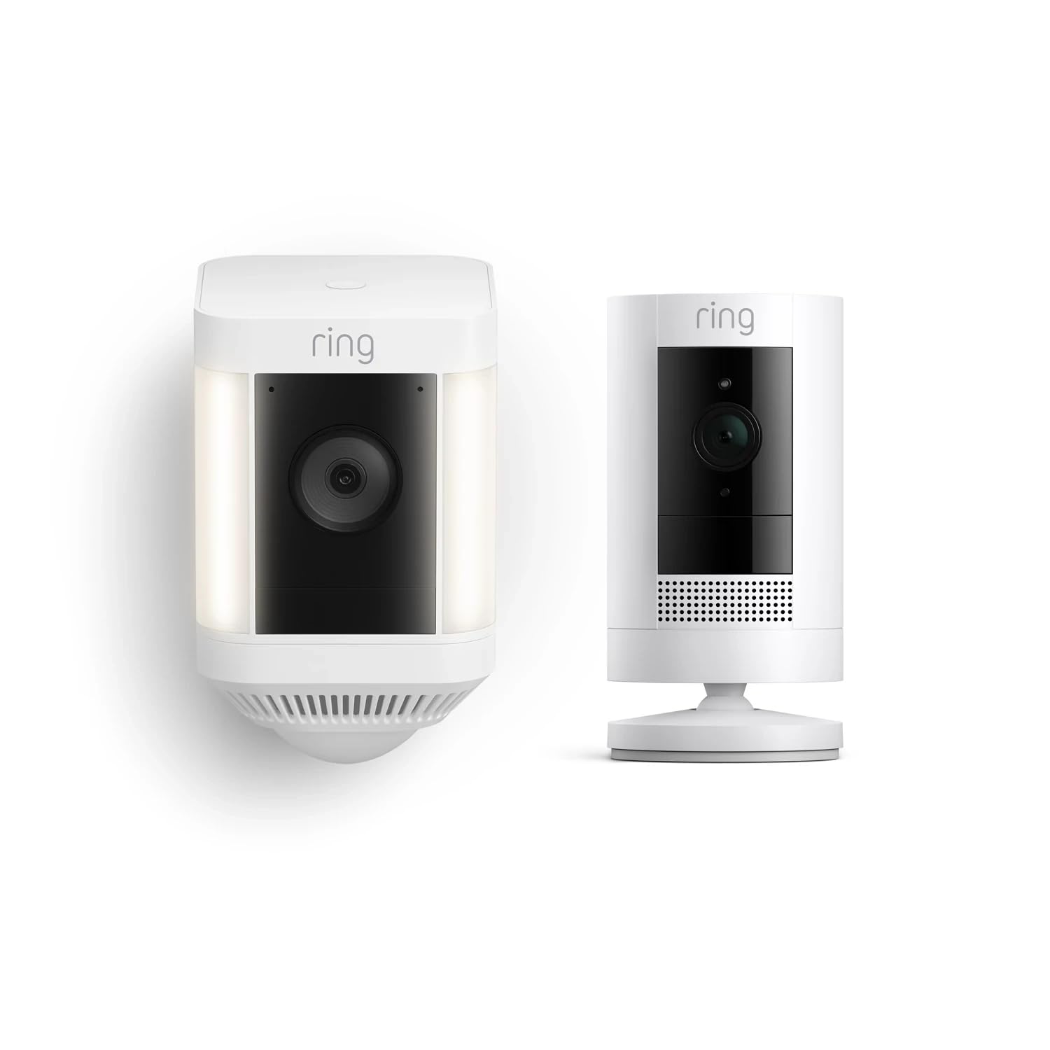 Ring Spotlight Cam Plus & Stick Up Cam Battery-Powered Security Camera Set - Wireless Outdoor Home Security System for Front Door, Backyard & Garage Surveillance