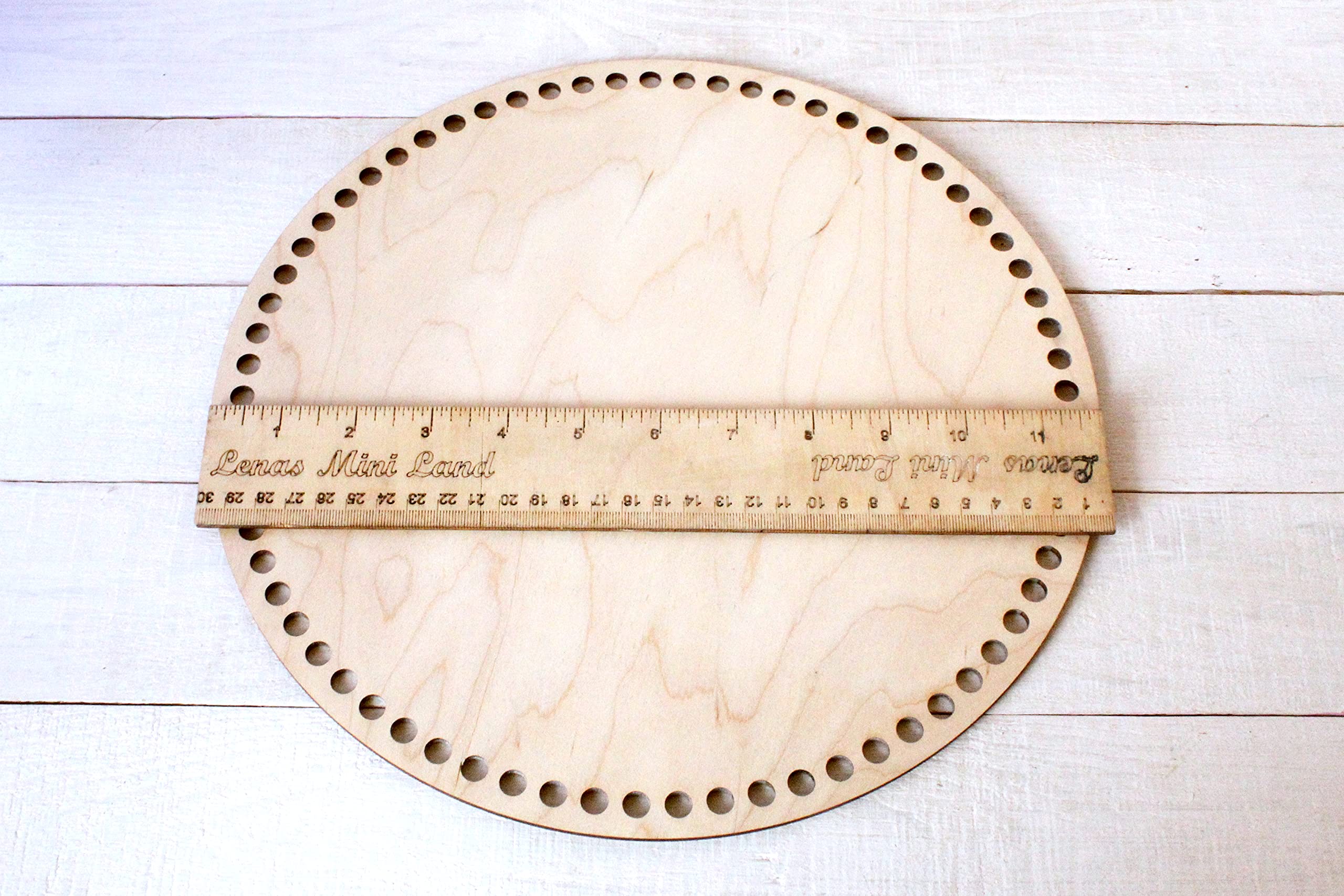 12 Inch Round Bottom Wooden Basket Base for Crochet & Wicker Crafts - 30cm DIY Handmade Supply for Home Decor, Gift Wrapping & Storage Solutions