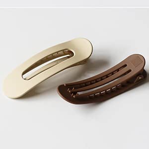 Ahoney 8 Pack Large Alligator Duck-Billed Hair Clips - Thick Flat Slide Matte Hair Barrettes for Women & Girls - Neutral Hair Styling Accessories for School, Work & Everyday Use