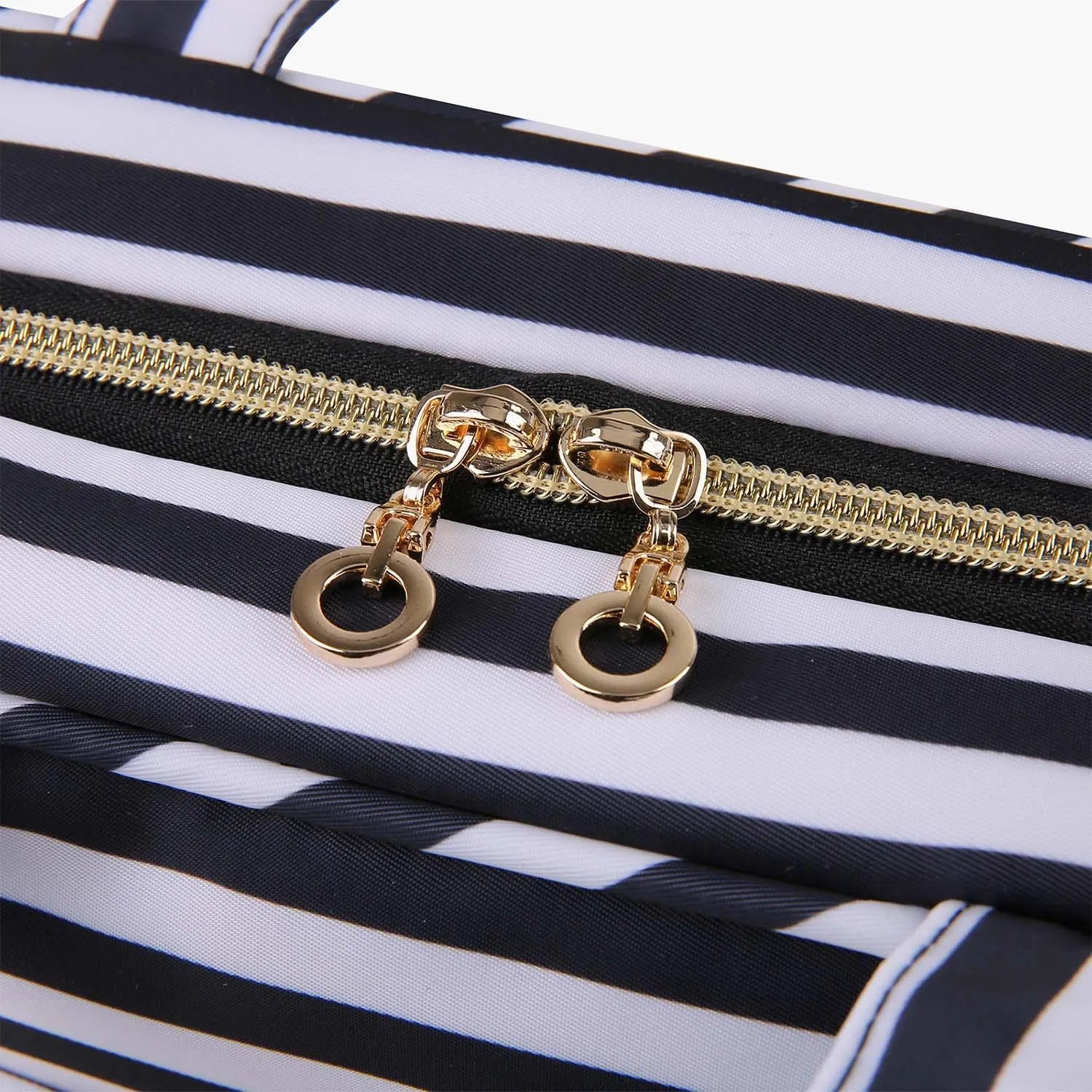 Bonchemin Stripes Space Saver Toiletry Bag - Waterproof Hanging Travel Cosmetic Organizer for Women & Men - Perfect for Camping, Gym, Business Trips