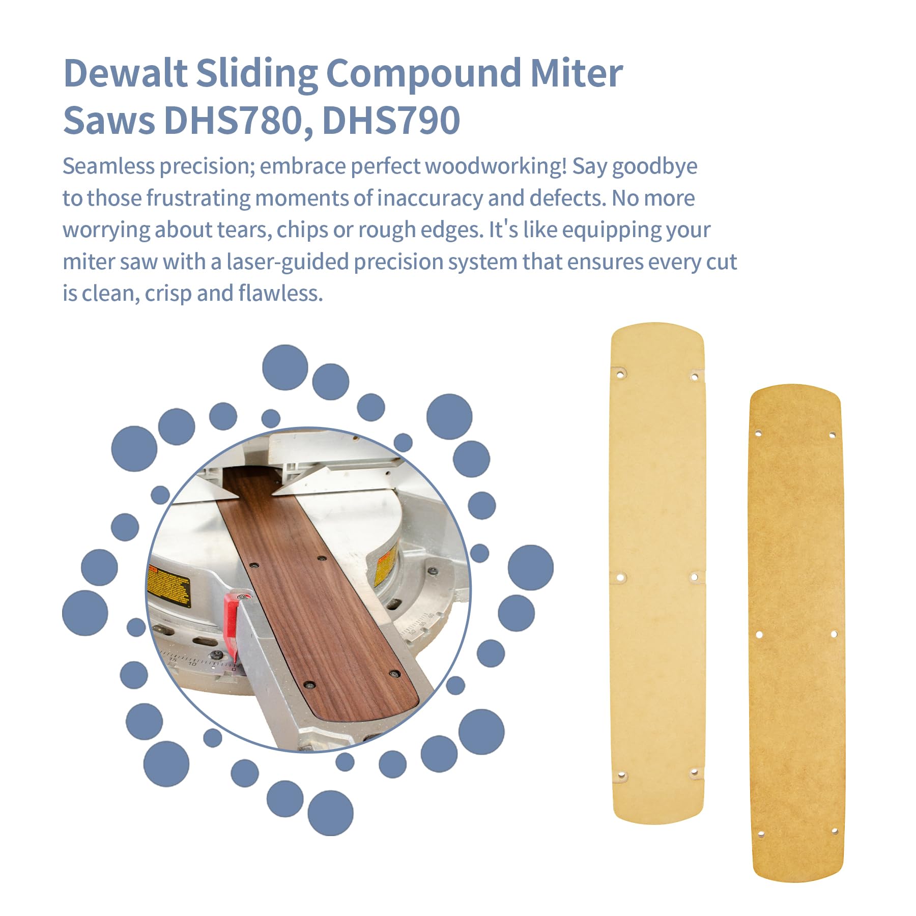 Zero Clearance Insert Compatible with Dewalt Sliding Compound Miter Saws DHS790, DHS780, DWS779, DWS782 – Perfect for Precision Woodworking, Crown Molding, and Trim Projects