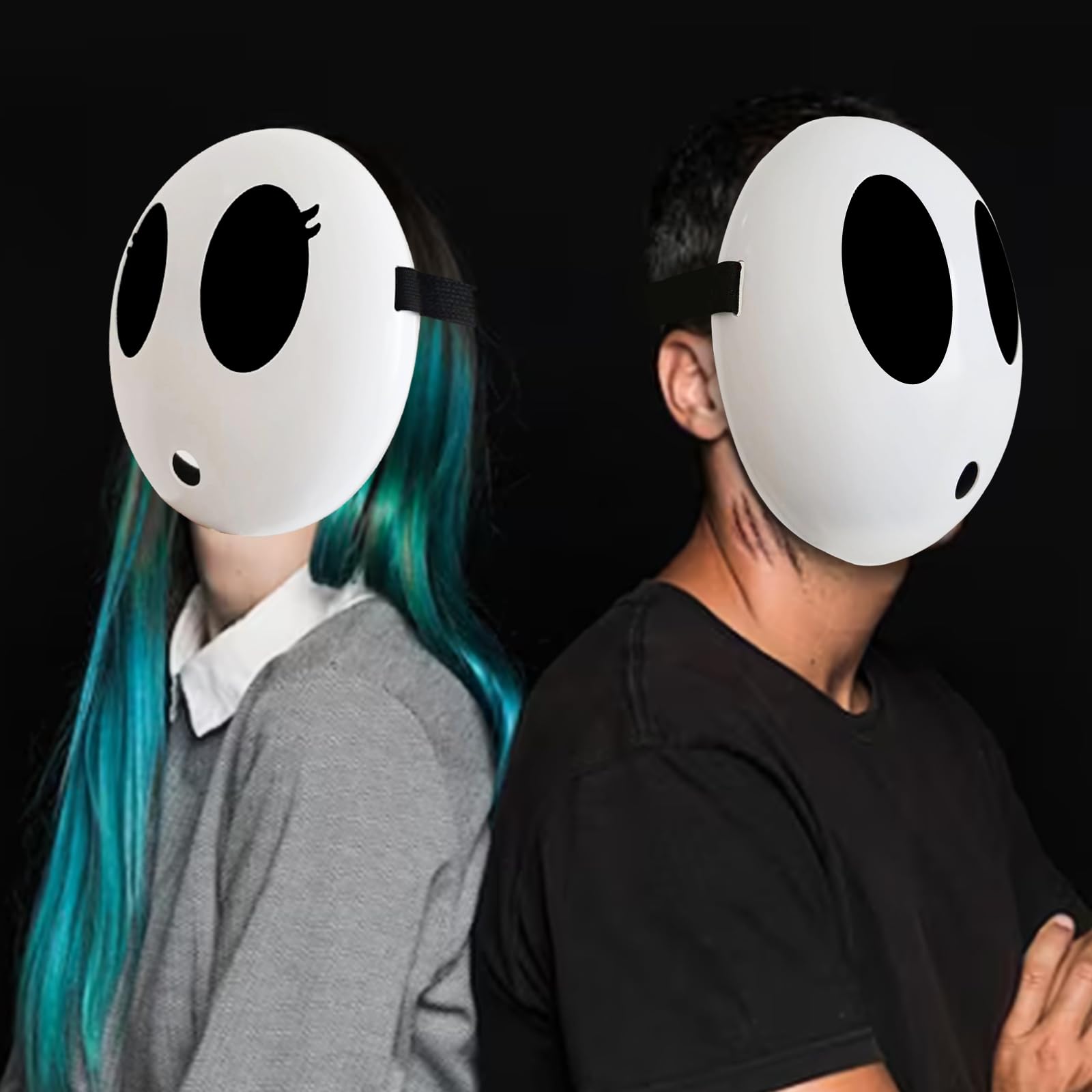 Shy Guy Mask White - Anime Halloween Mask, Funny Face Mask for Cosplay & Costume Parties - Perfect for Halloween, Cosplay Events & Themed Parties
