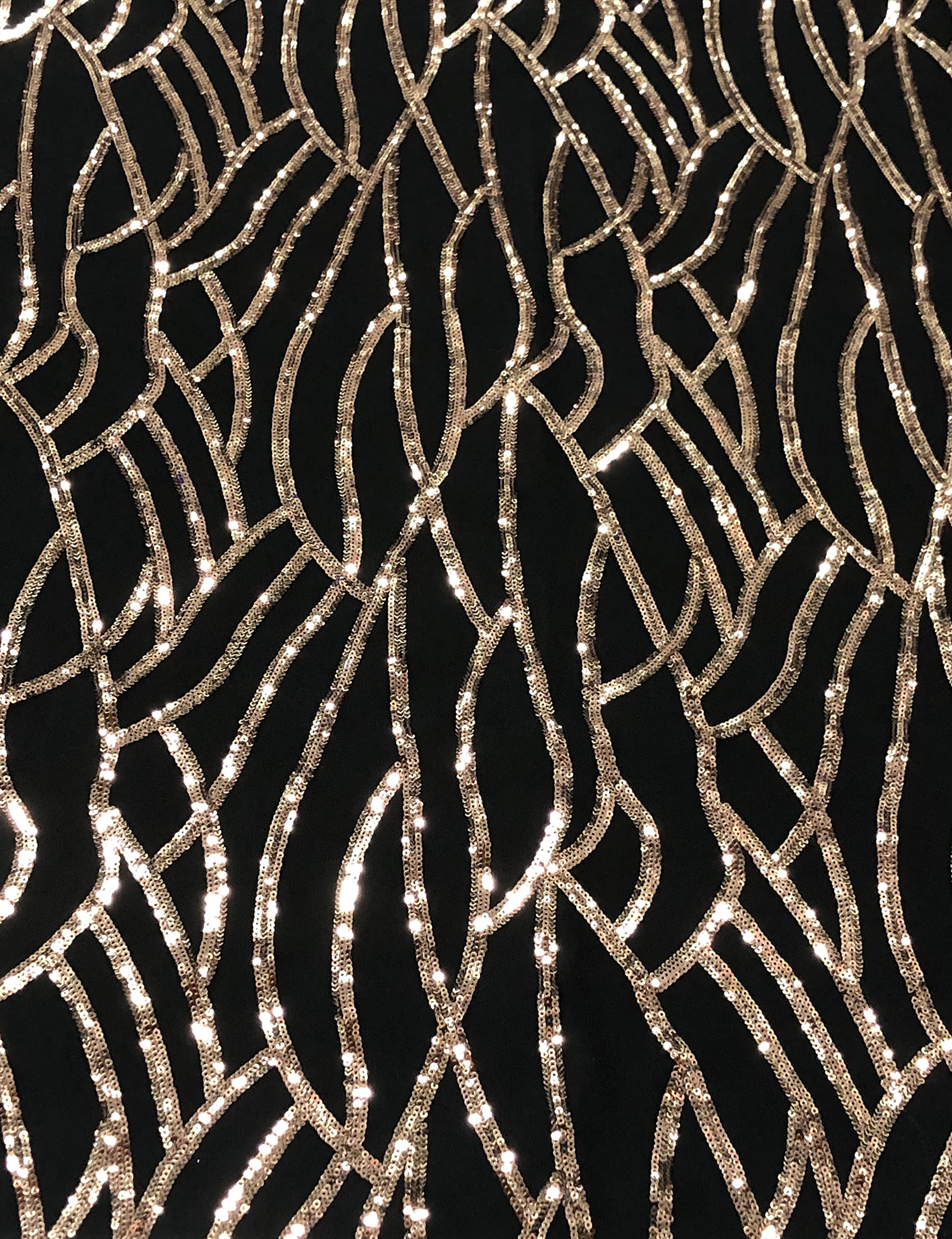 Rose Gold Sequins on 100% Polyester Mesh Fabric by The Yard - Perfect for DIY Costumes, Evening Gowns, and Home Decor Projects
