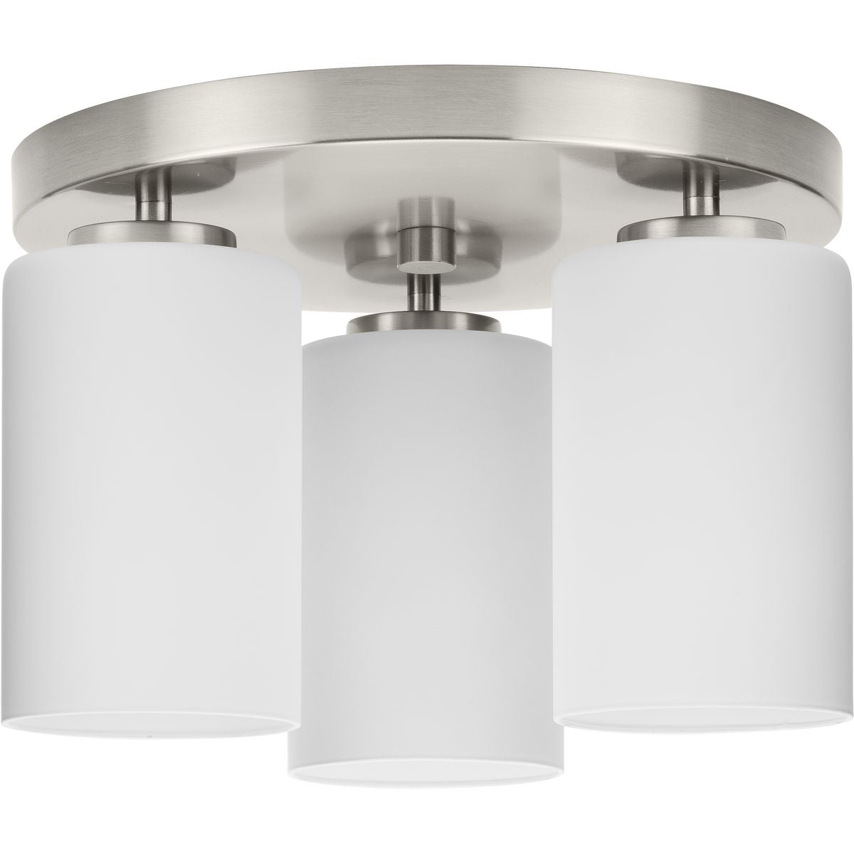 Cofield Collection 12 Inch Three Light Flush Mount Ceiling Light Fixture - Modern P350238 for Bedroom, Living Room & Hallway Lighting
