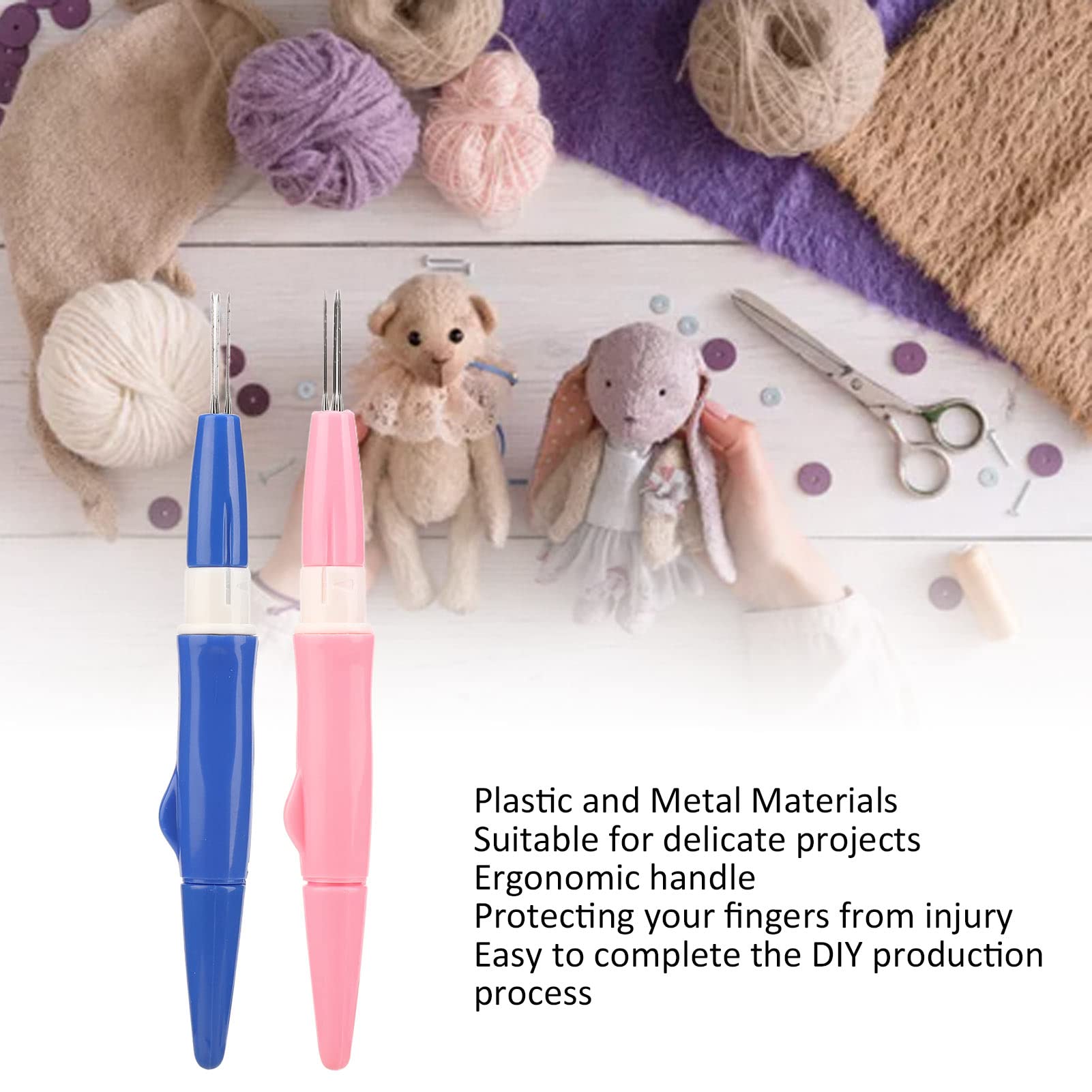 Premium Needle Felting Tool Kit with 3 Felting Needles - Ergonomic Wool Felt Pen Style for DIY Crafting, Patchwork & Tufting - Perfect for Handmade Dolls, Animal Sculptures & Home Decor Projects