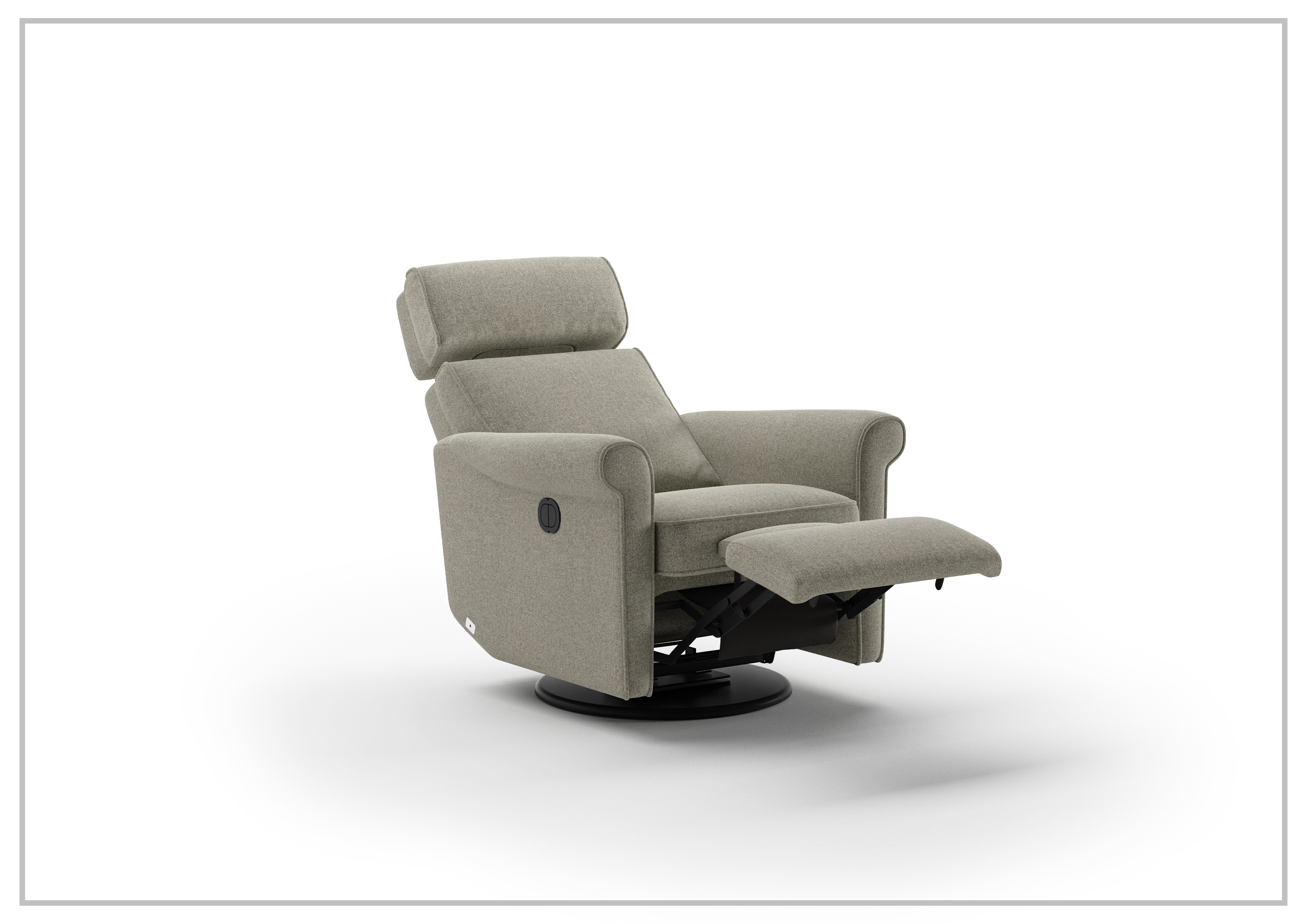 Luonto Rolled Fabric Power Recliner Chair with Adjustable Headrest - Comfortable Electric Reclining Sofa for Living Room, Home Theater & Relaxation - Perfect for Movie Nights, Gaming & Napping
