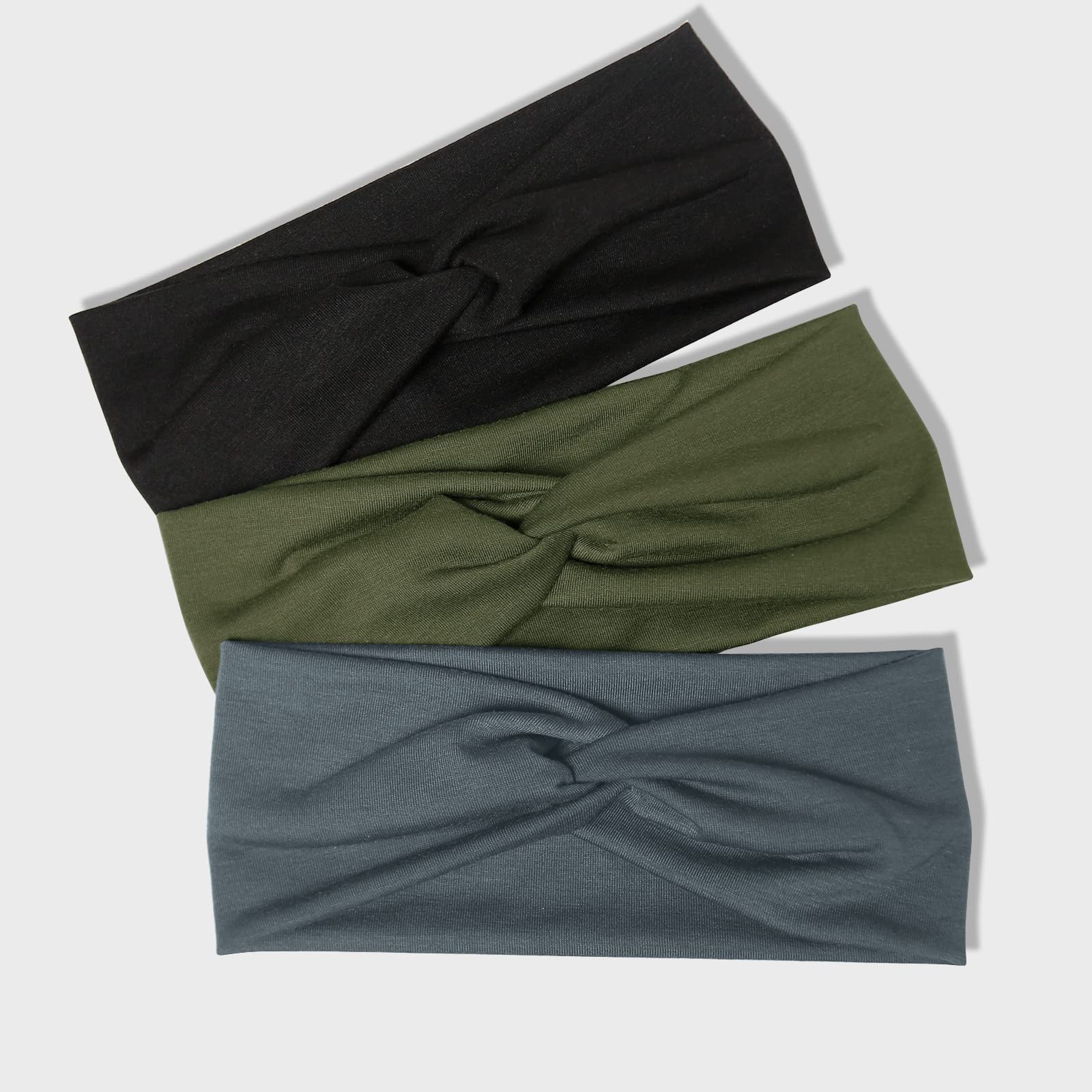 Huachi Non-Slip Wide Headbands for Women - 6 Pack Fashion Turban Headwraps, Workout & Yoga Hair Accessories - Perfect for Sports, Gym, Running and Daily Wear