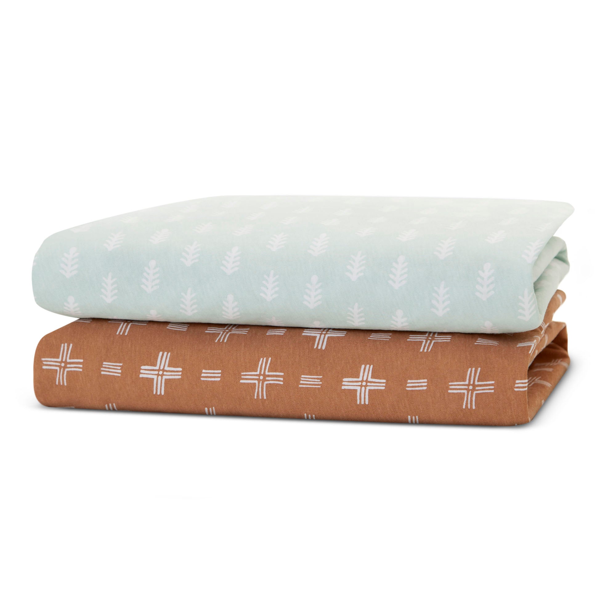 100% Organic Cotton Fitted Crib Sheets 2 Pack - Soft Baby Crib Bedding for Safe & Comfortable Sleep - Perfect for Nursery, Daycare & Travel