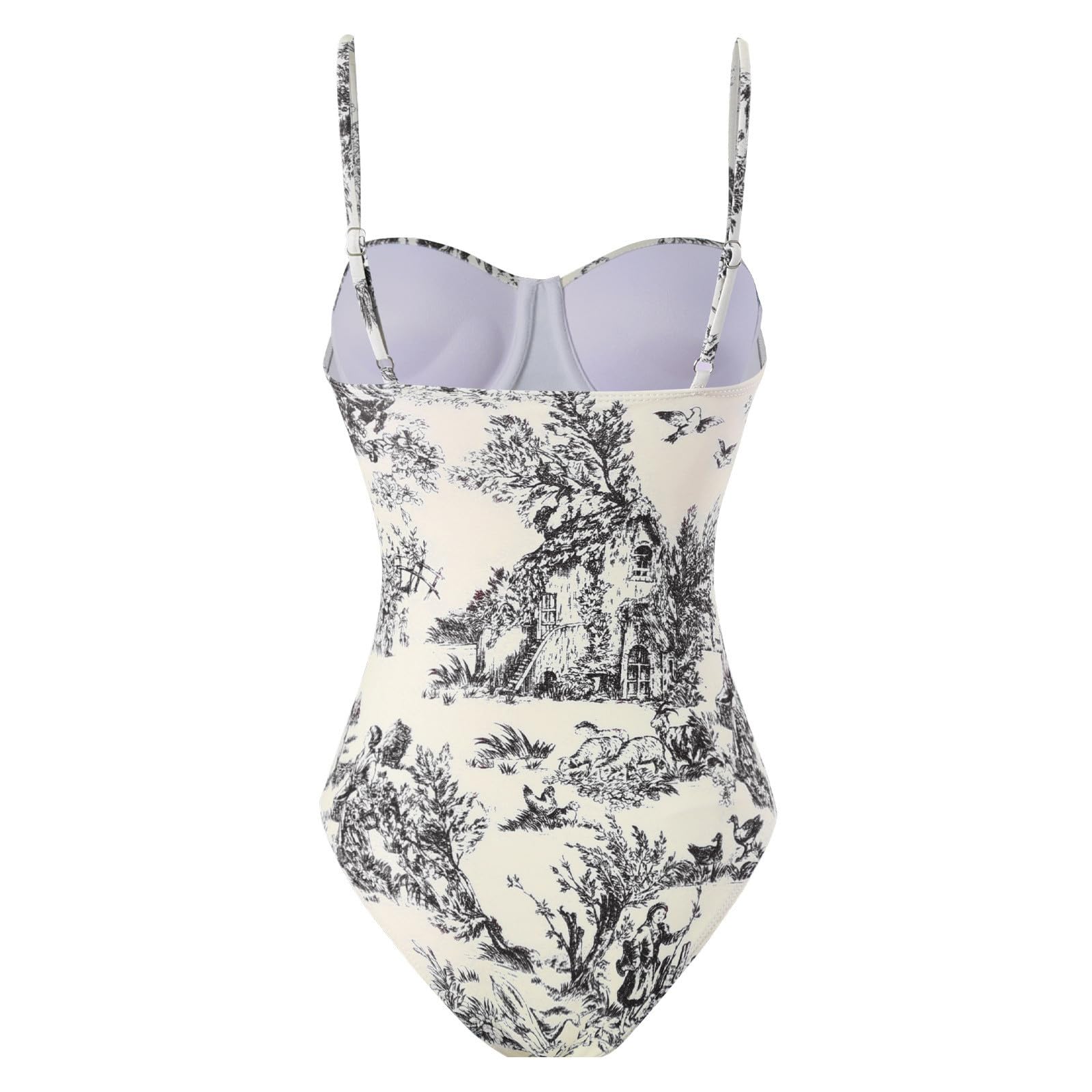 Women's Floral Push Up Bikini Set with Wrap Skirt - Beach & Pool Party