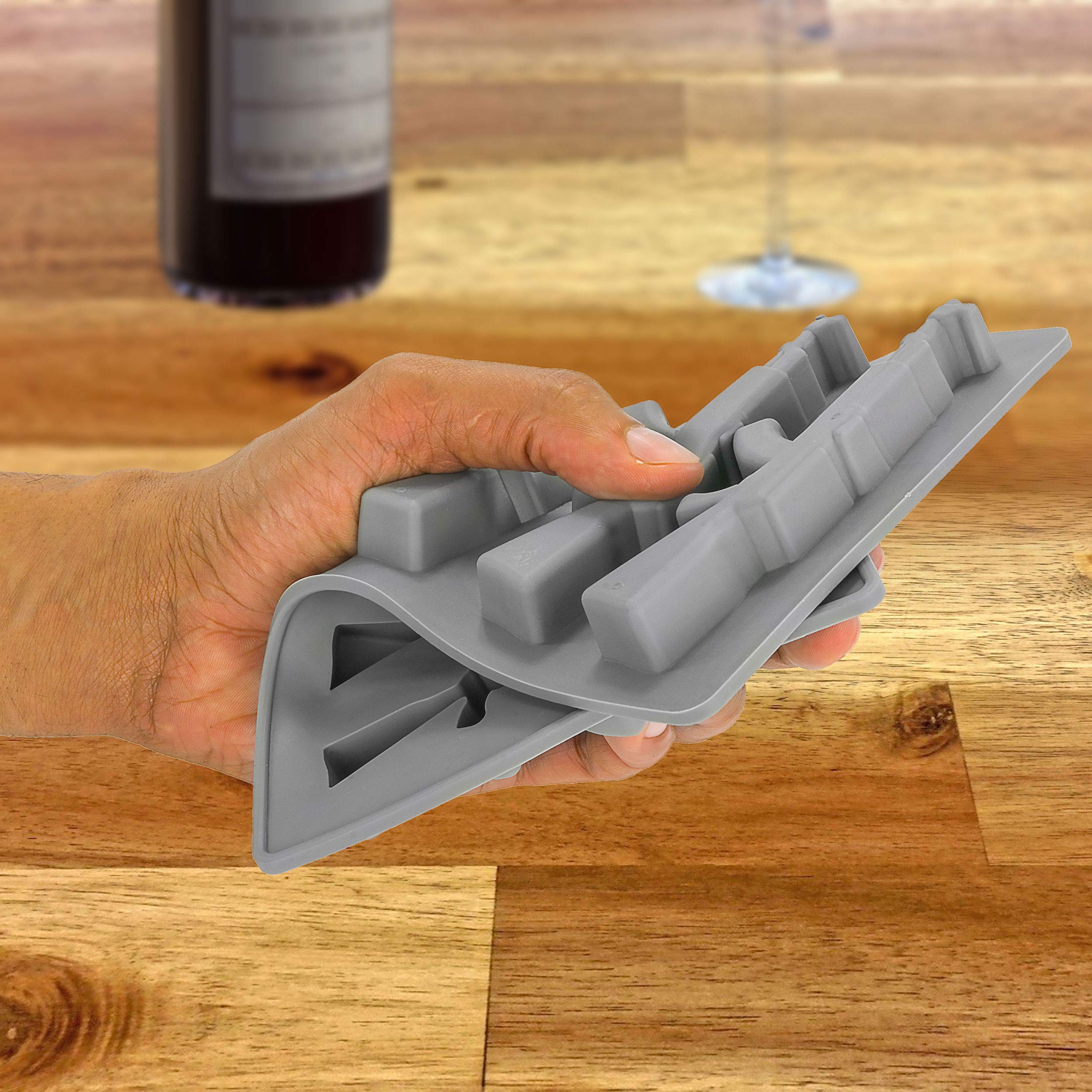 AK-47 Gun Shaped Ice Cube Tray - Novelty Military Themed Silicone Mold for Cocktails & Parties | Funny Gag Gift for Dad, White Elephant Exchange | Perfect for Bourbon, Whiskey & Man Cave Decor