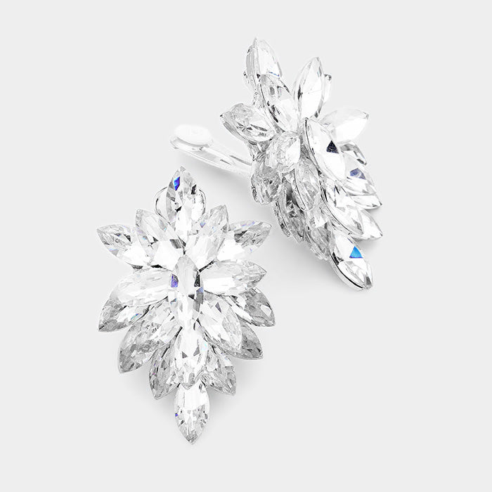 Clip On Earrings for Men - Clear Acrylic Studs for Non-Pierced Ears | 400101 | Perfect for Weddings, Parties & Everyday Fashion Accessories
