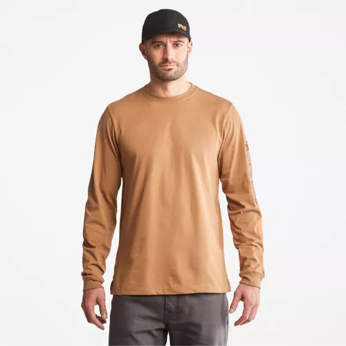 TIMBERLAND PRO® Base Plate Long Sleeve Moisture Wicking T-Shirt for Men - Breathable Work Shirt TB0A1HRV - Ideal for Construction, Hiking & Outdoor Activities