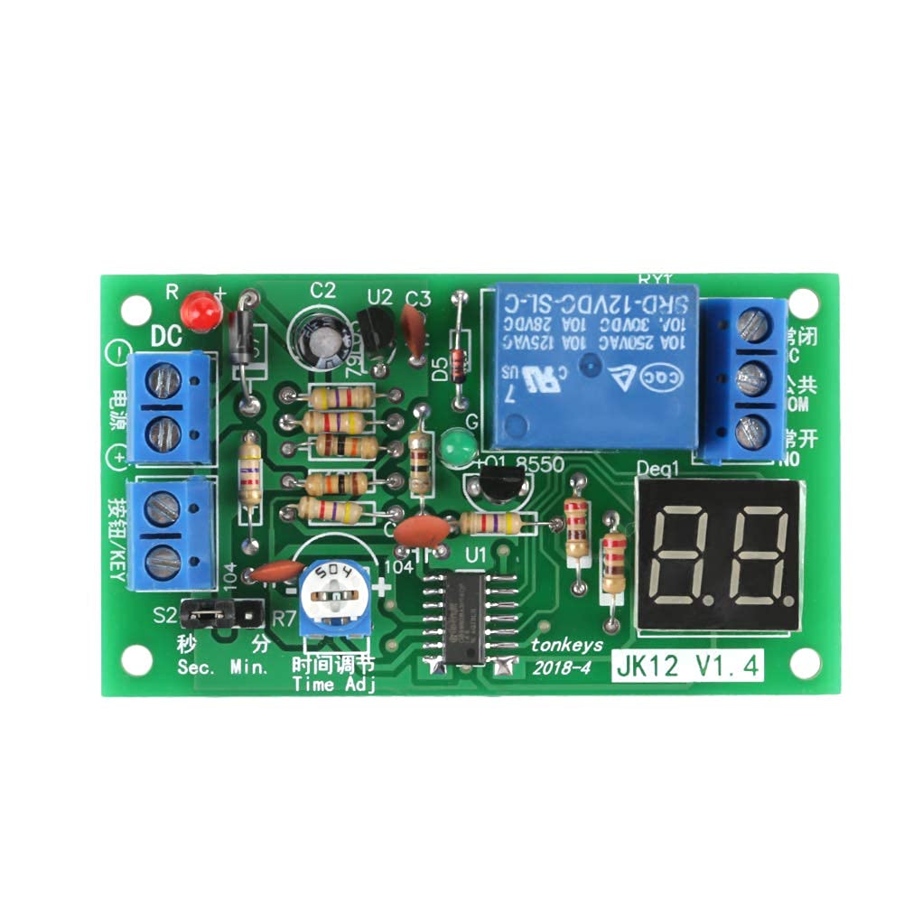 12V DC Light Timer Switch with LED Display - Countdown Delay Relay Module for Automotive, RV, Marine & Home Lighting Control