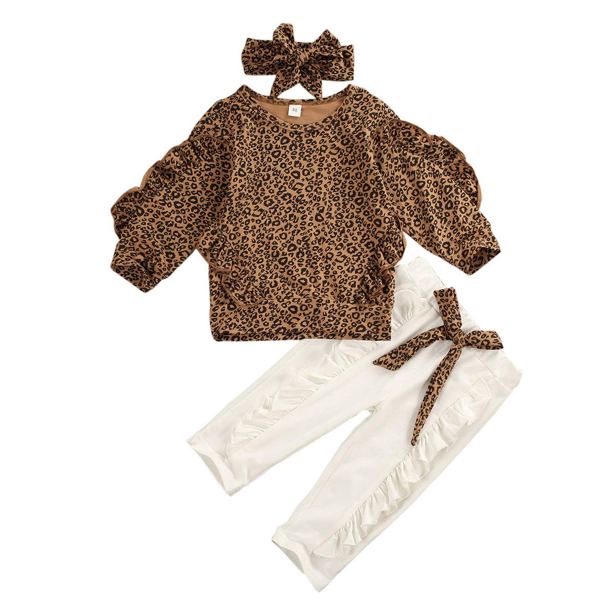 YQYJA Toddler Baby Girls & Boys Leopard Print Outfits - Long Sleeve Pullover Sweatshirt & Shorts Set | Cute Animal Print Playwear for Daycare, Playdates & Family Photos