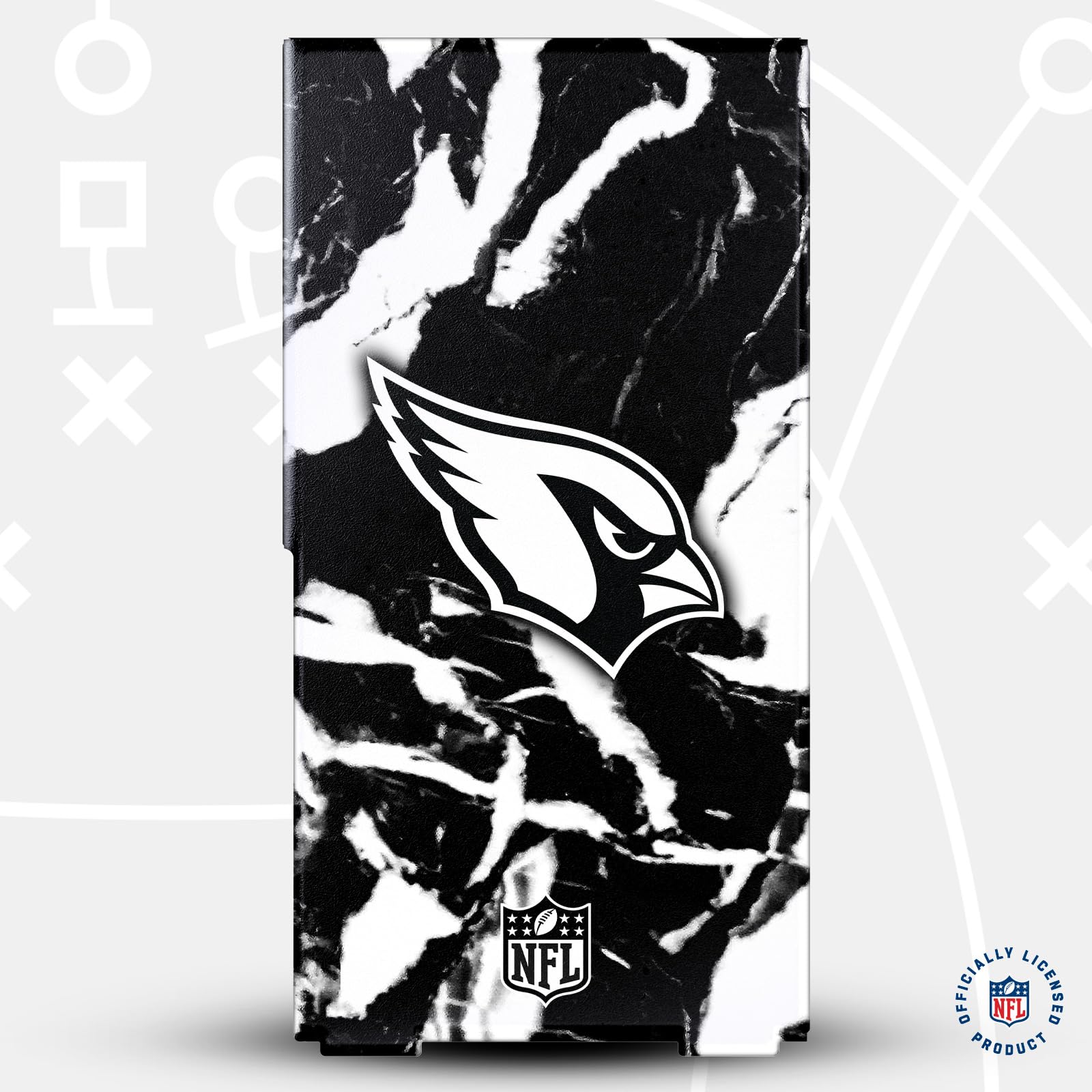 Official NFL Marble Arizona Cardinals Console Wrap Compatible with Xbox Series X - Perfect for Gaming Setups & Team Spirit Decor