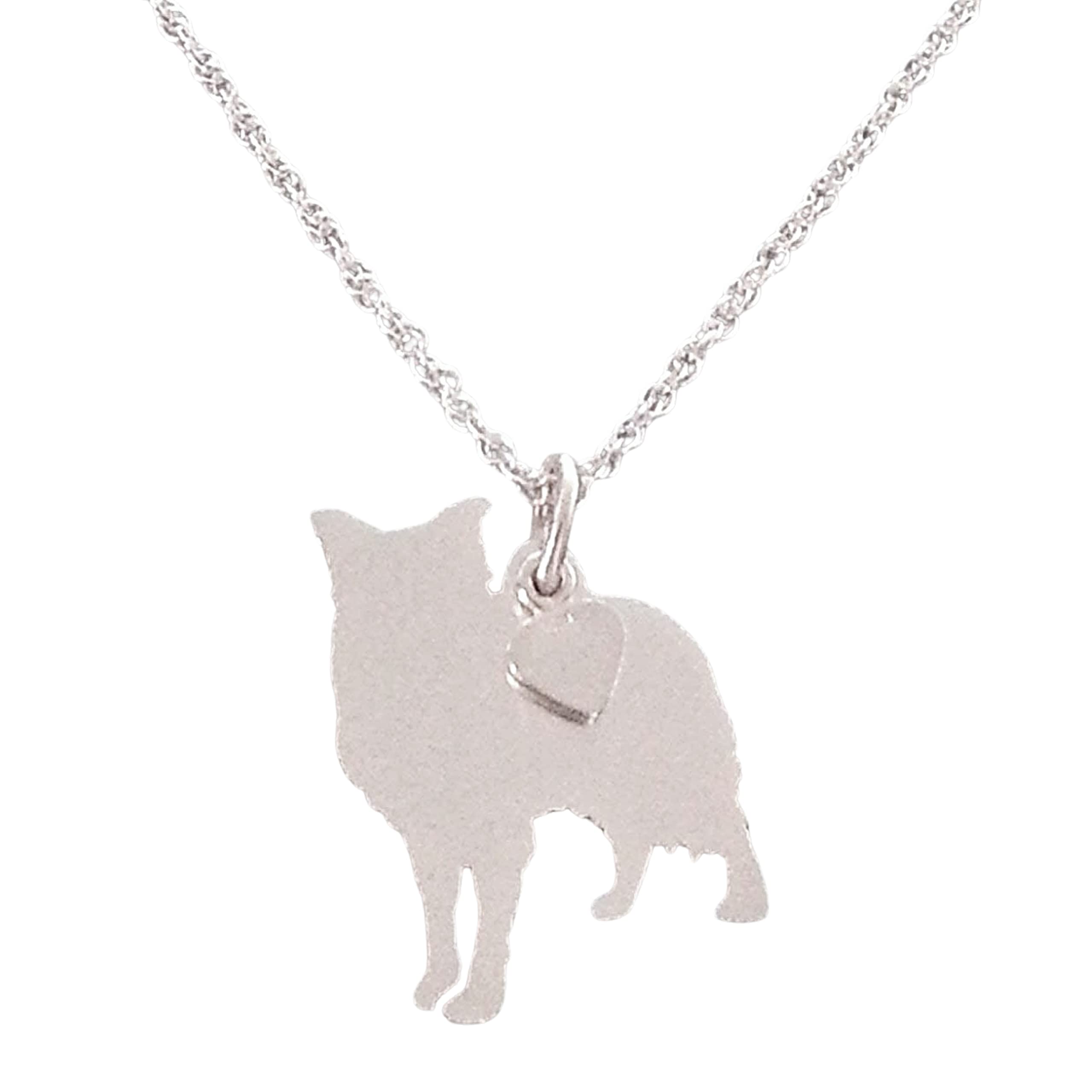 925 Sterling Silver Border Collie Dog Charm Necklace - Dainty Pet Lover Jewelry Gift for Women, Perfect for Dog Owners & Animal Lovers (Birthday, Anniversary, Valentine's Day)