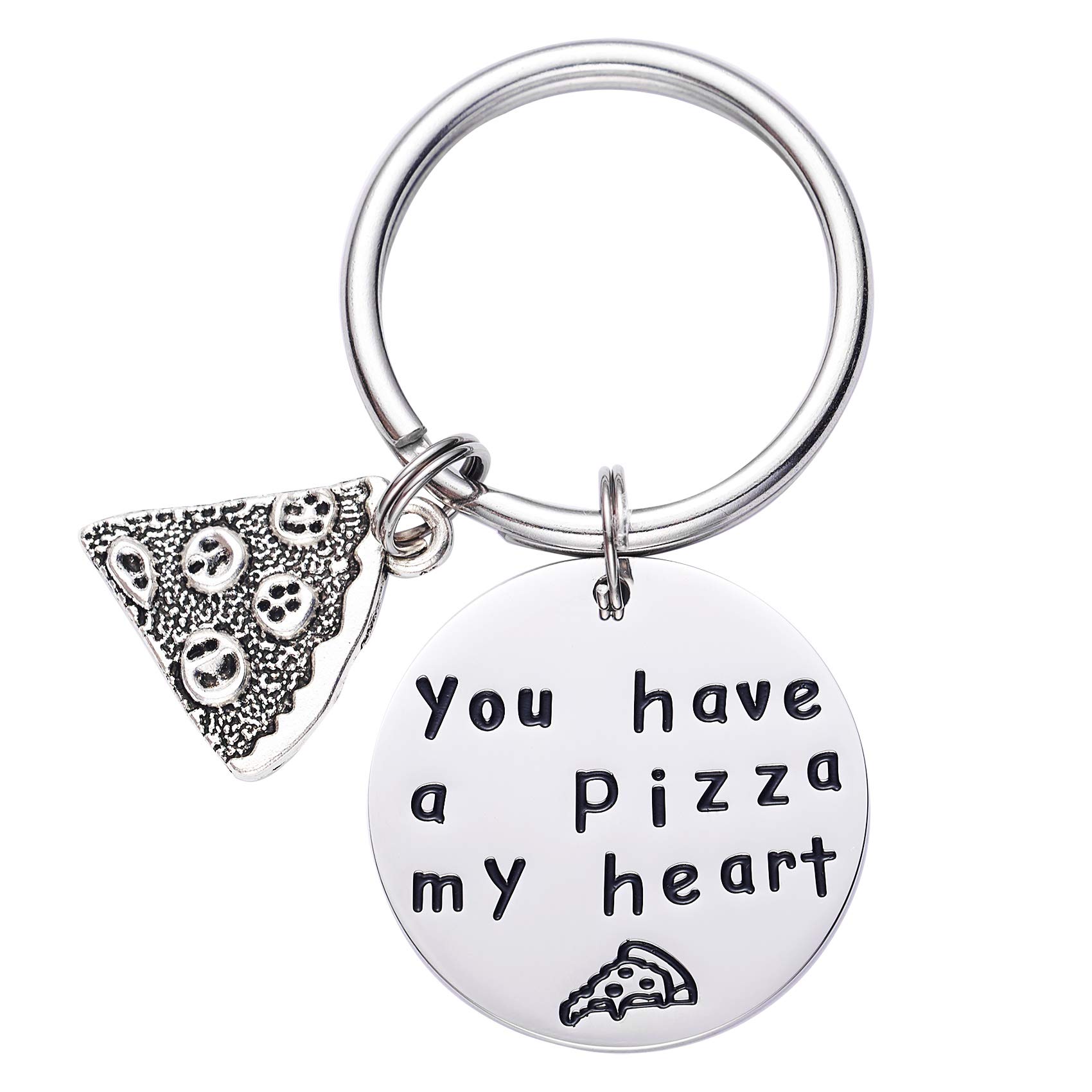 LParkin Couple Keychains - Cute Funny Pizza Keychain Gift Set for Boyfriend & Girlfriend - Perfect for Anniversaries, Valentine's Day & Couple Gifts