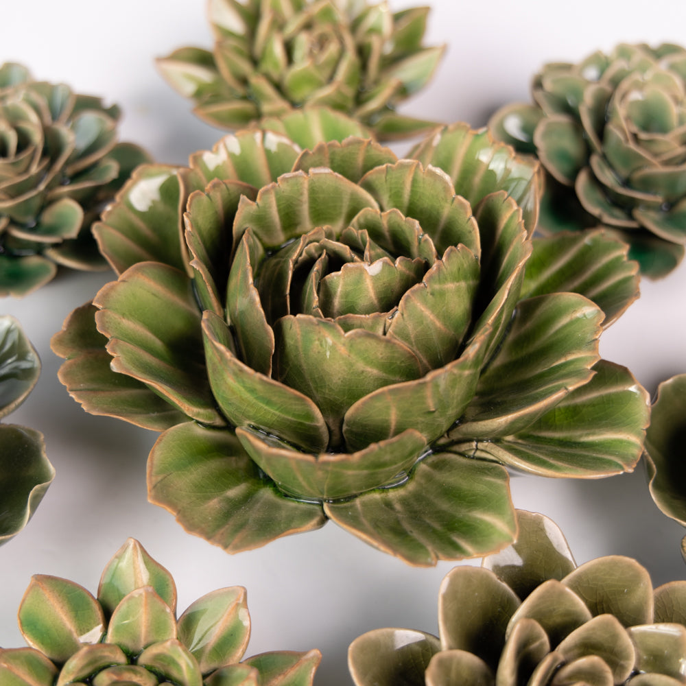 Ceramic Flower English Garden Collection #2 - Handcrafted Floral Decor for Home & Garden | Perfect for Table Centerpieces, Wedding Decor, and Gift Ideas