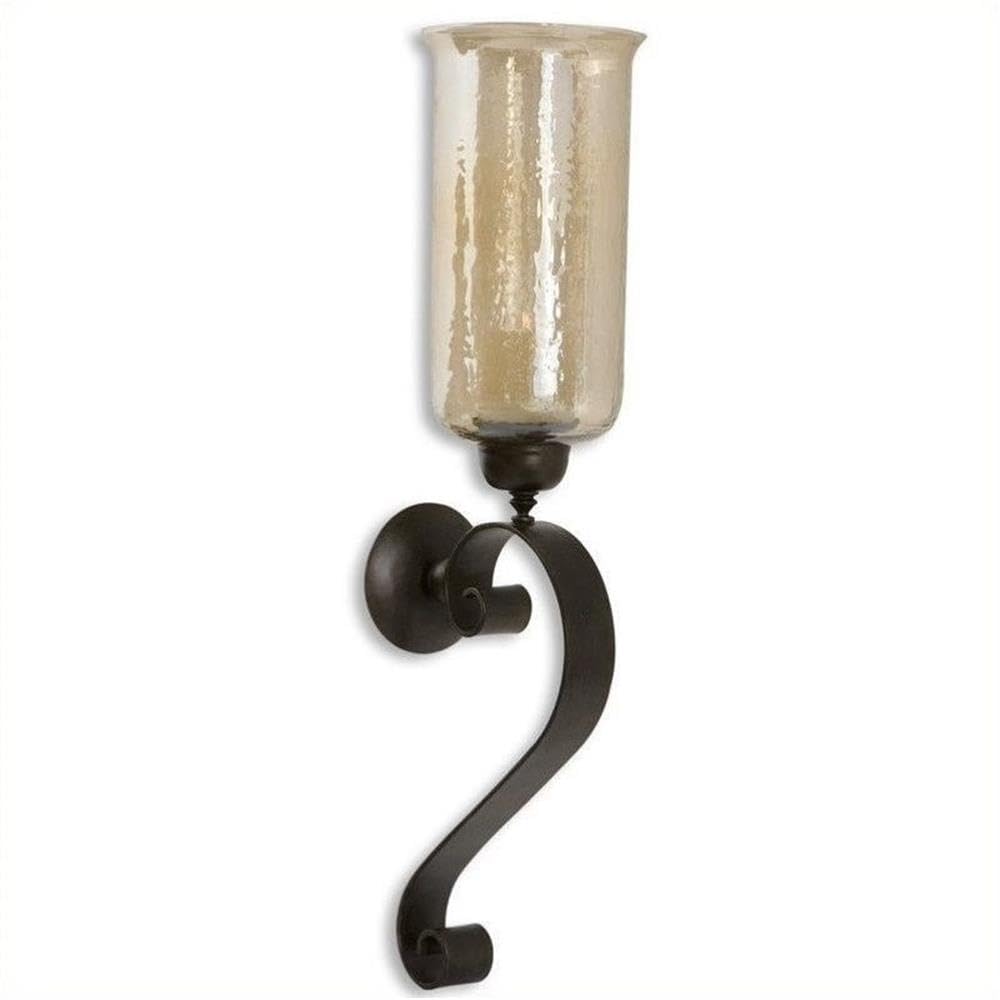 Beaumont Lane Candle Wall Sconce in Antiqued Bronze - Vintage Home Decor for Living Room, Bedroom & Dining Room Lighting