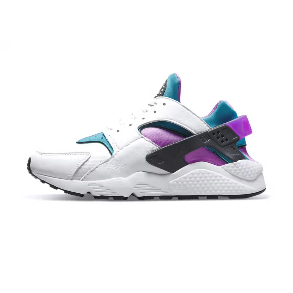 Nike Air Huarache Running Shoes for Men - Aquatone White & Deep Magenta Colorway | Lightweight Comfort for Gym, Jogging & Casual Wear